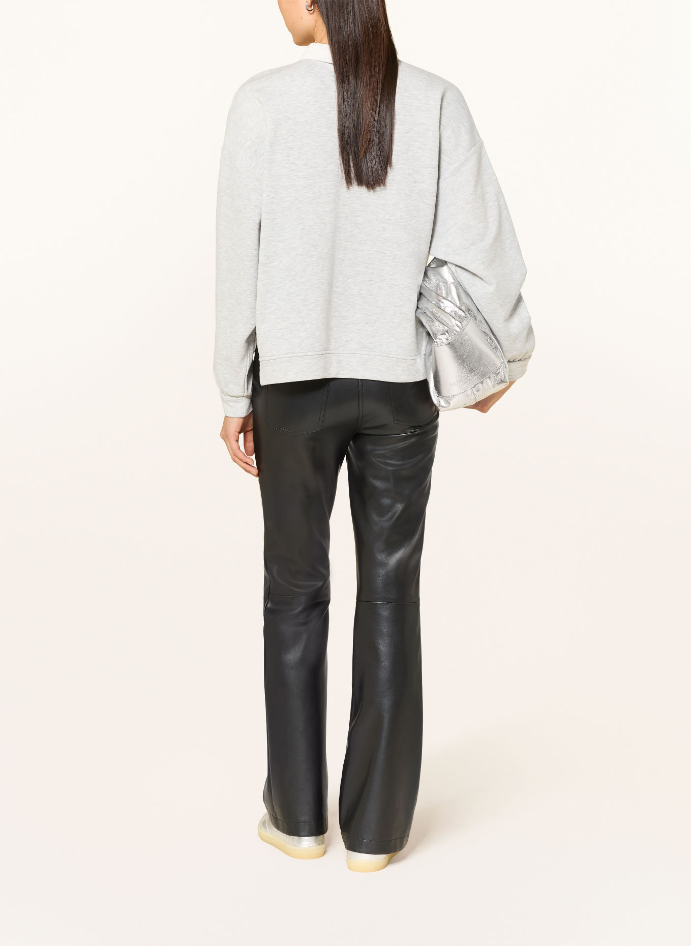 MARC AUREL Sweatshirt met sierstenen: LICHTGRIJS