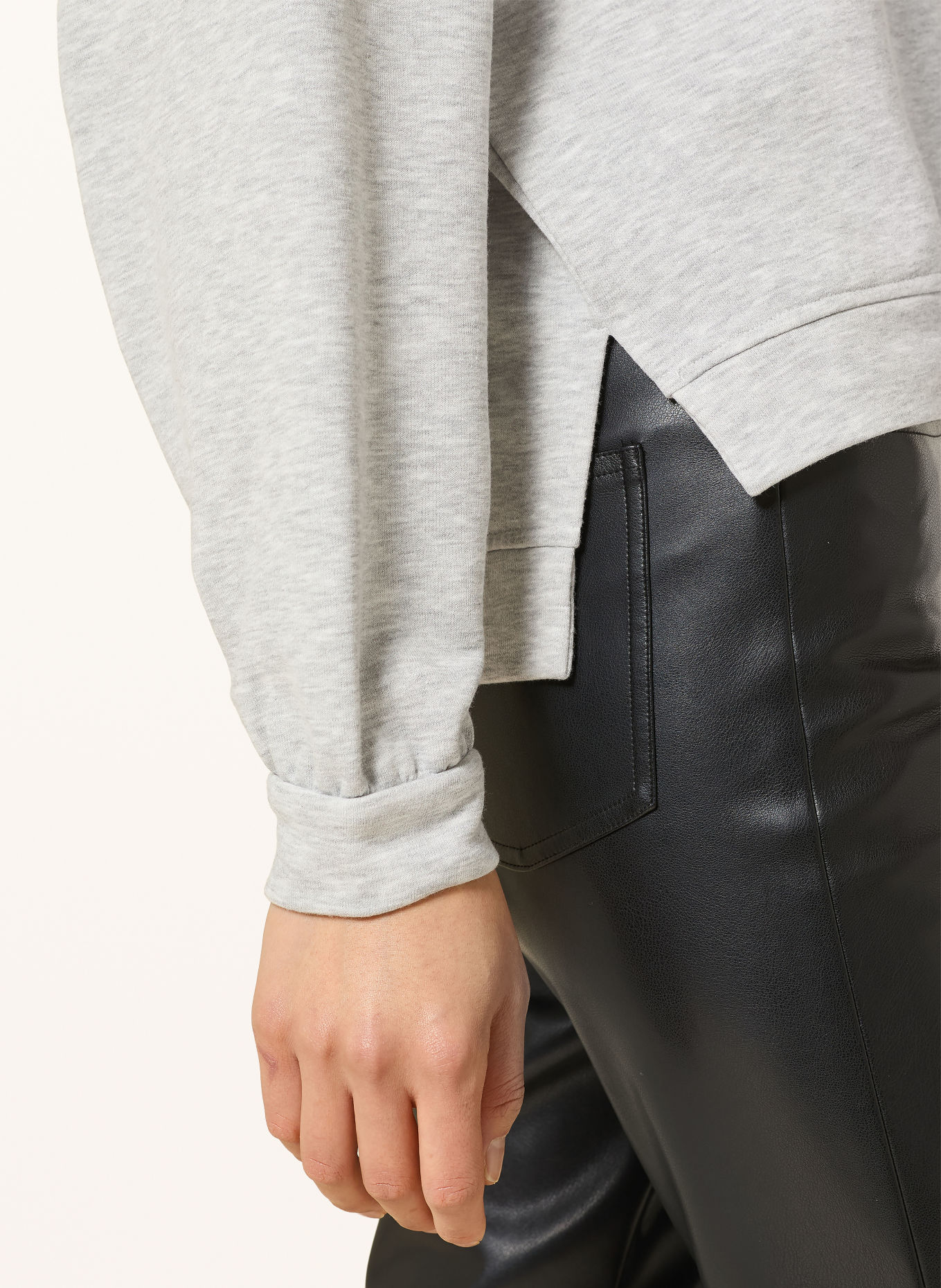 MARC AUREL Sweatshirt met sierstenen: LICHTGRIJS