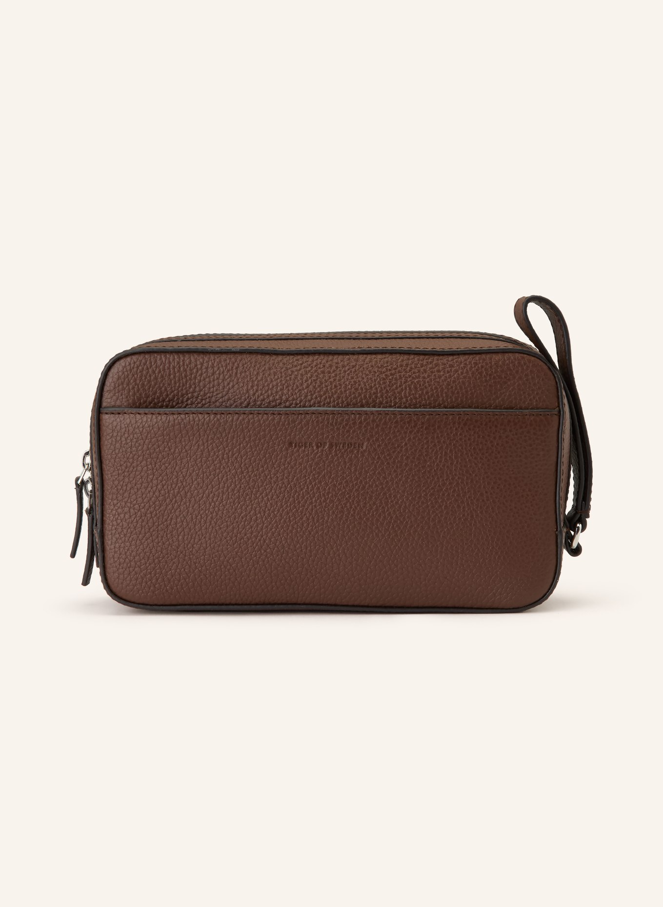 TIGER OF SWEDEN WES Shoulder Bag: DARK BROWN / SILVER
