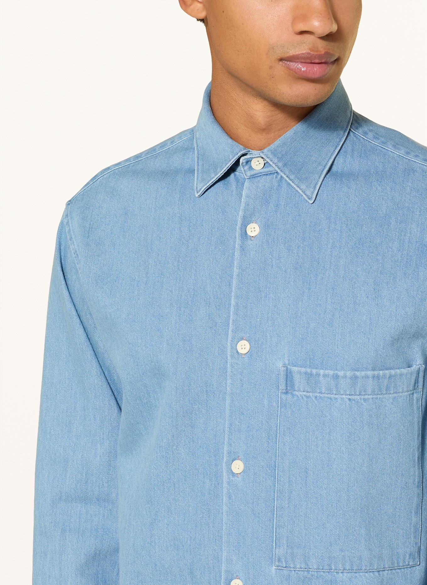 NN.07 FREDDY Comfort Fit Denim Shirt: BLUE