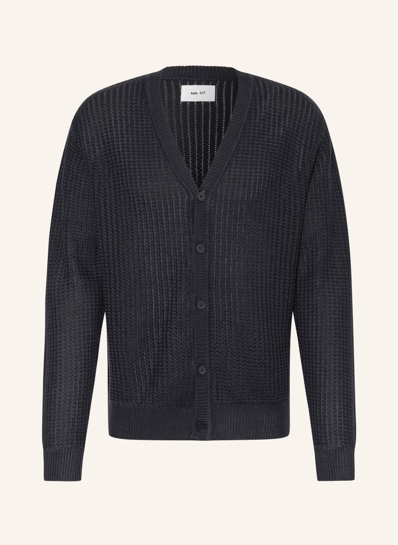 NN.07 Strickjacke TIM aus Leinen: DUNKELBLAU