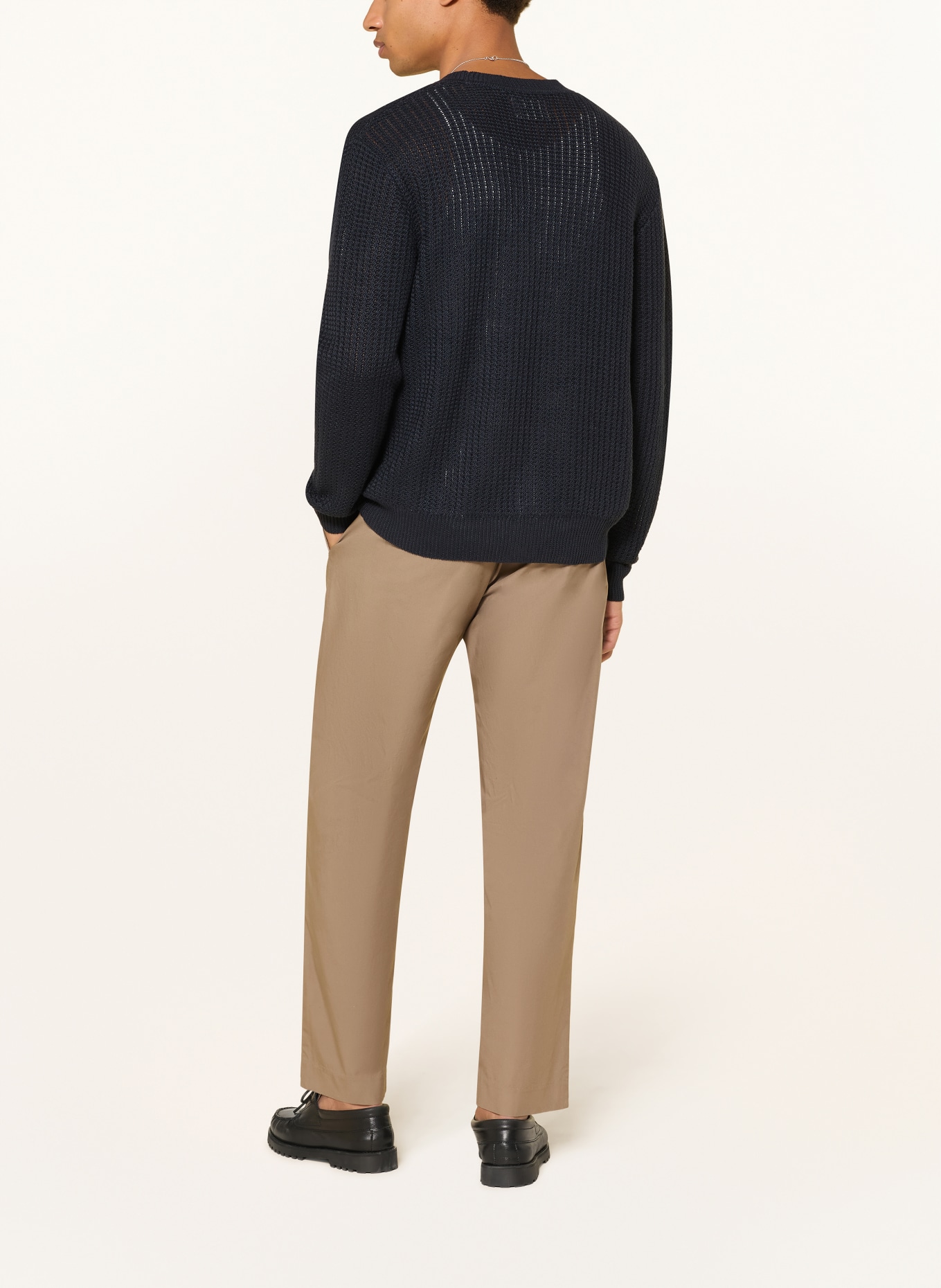 NN.07 Strickjacke TIM aus Leinen: DUNKELBLAU