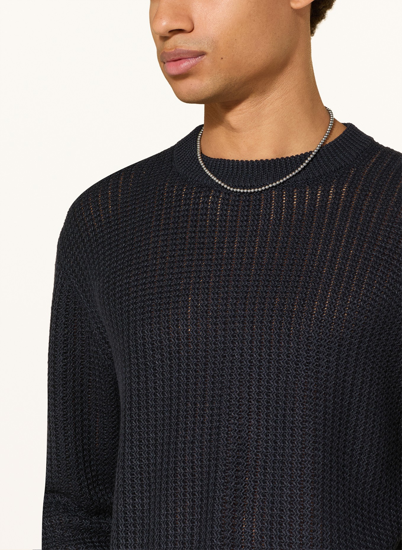 NN.07 Leinenpullover TIM: DUNKELBLAU