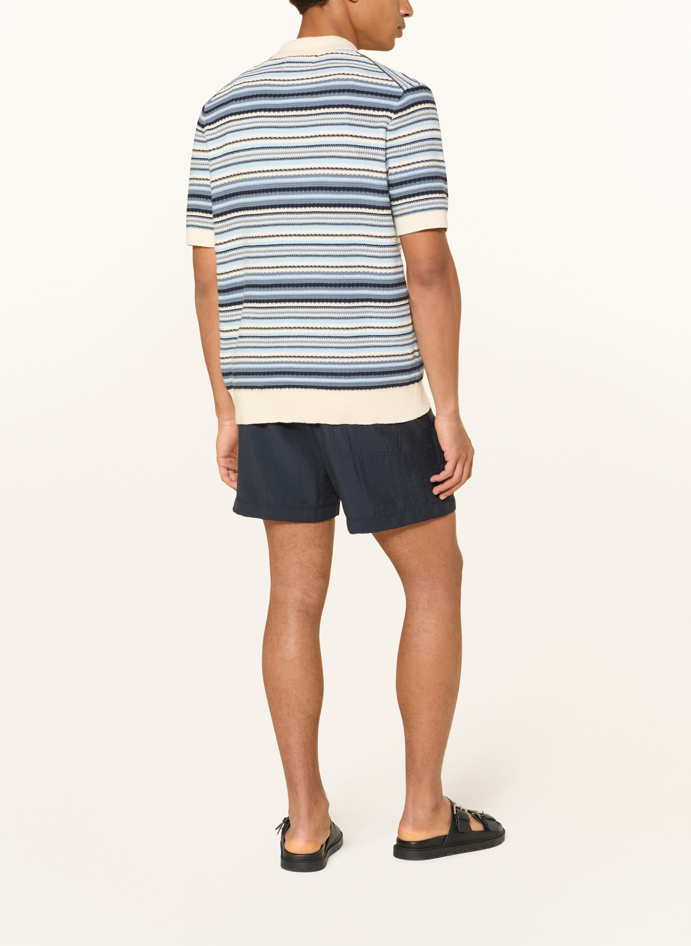 NN.07 Strickhemd NOLAN Regular Fit: HELLBLAU / ECRU / DUNKELBLAU