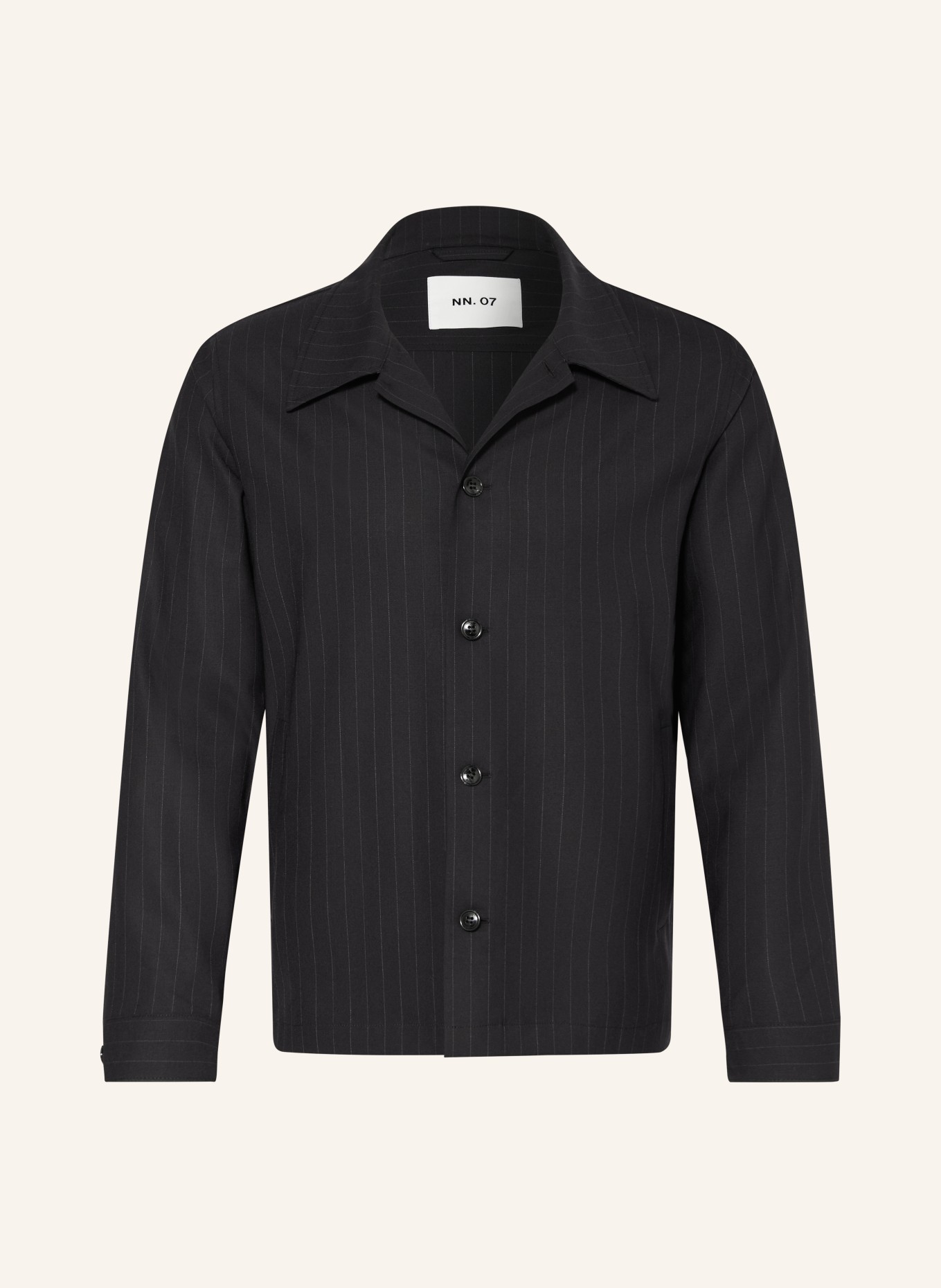 NN.07 Overshirt ZANDER: DUNKELBLAU / WEISS