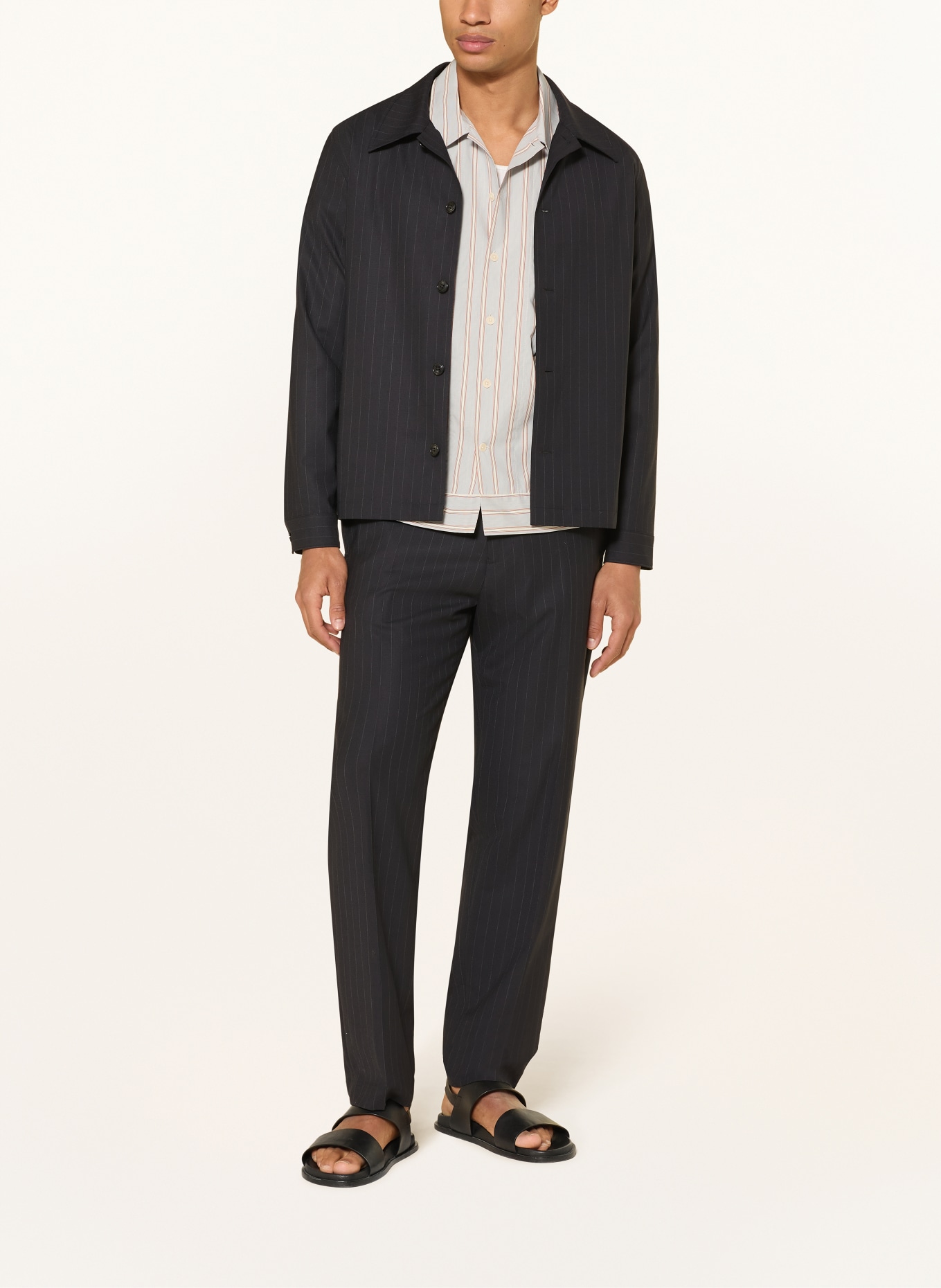 NN.07 Overshirt ZANDER: DUNKELBLAU / WEISS