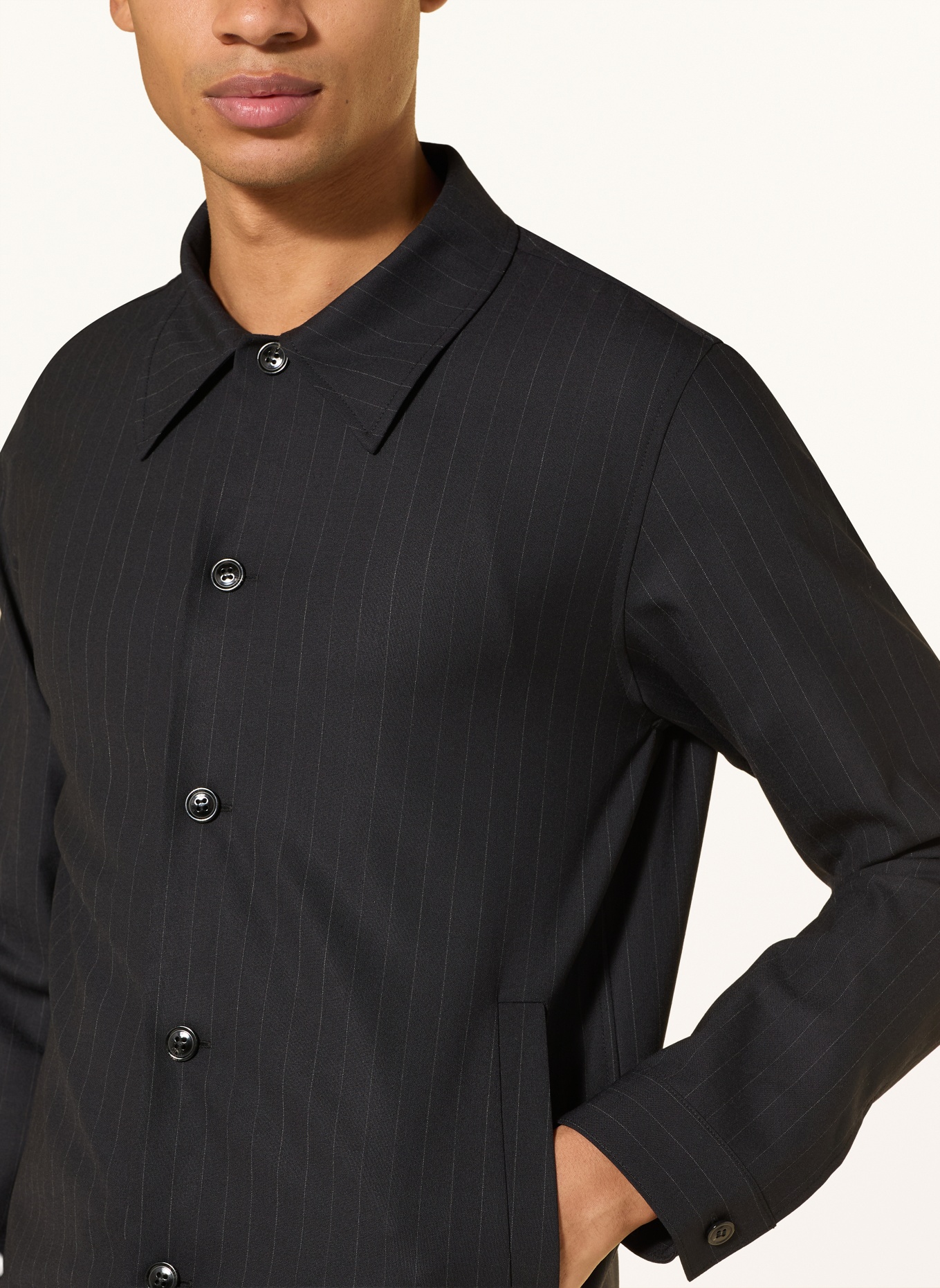 NN.07 Overshirt ZANDER: DUNKELBLAU / WEISS