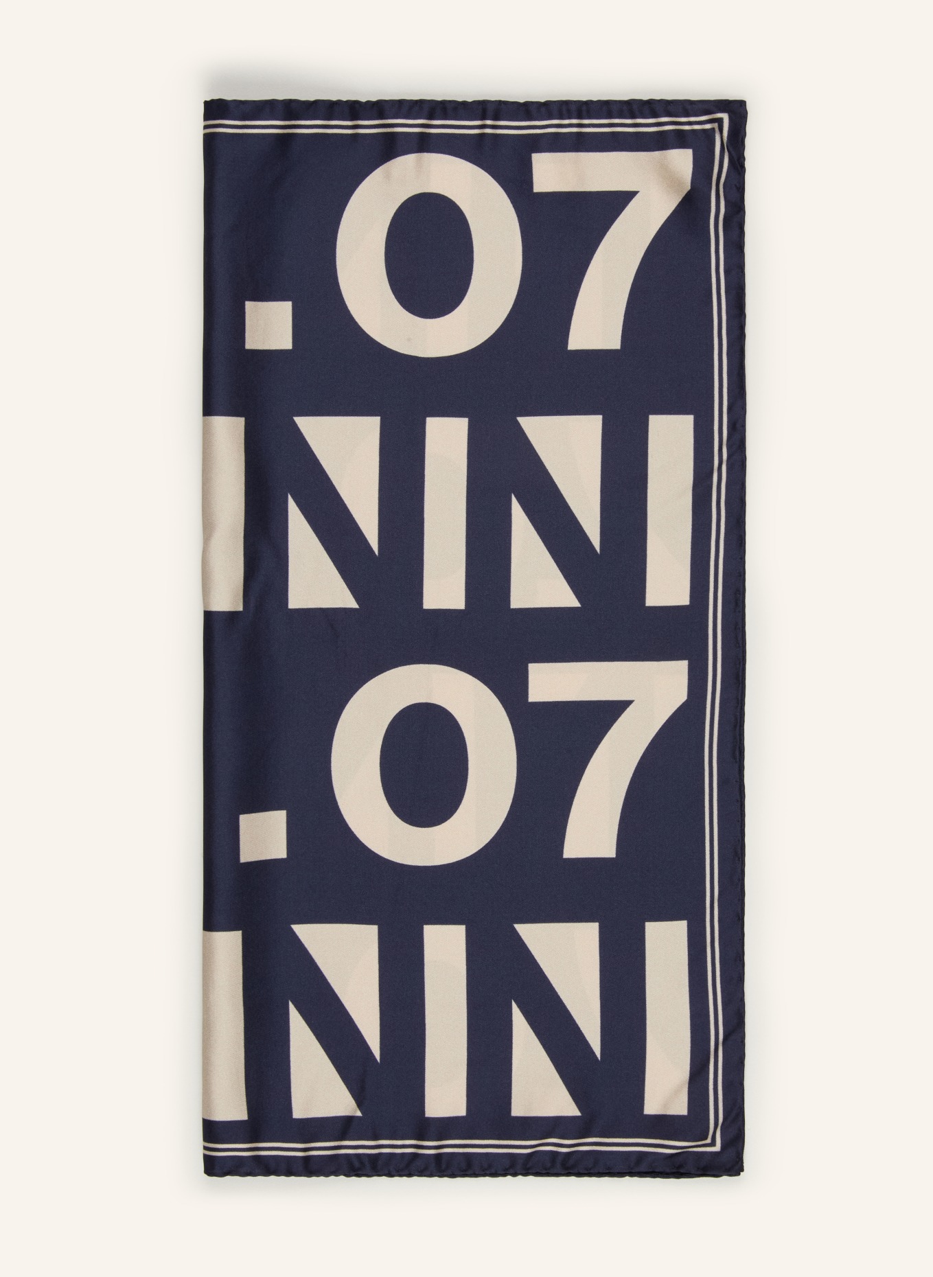 NN.07 foulard en soie: BLEU FONCÉ / ARGENT