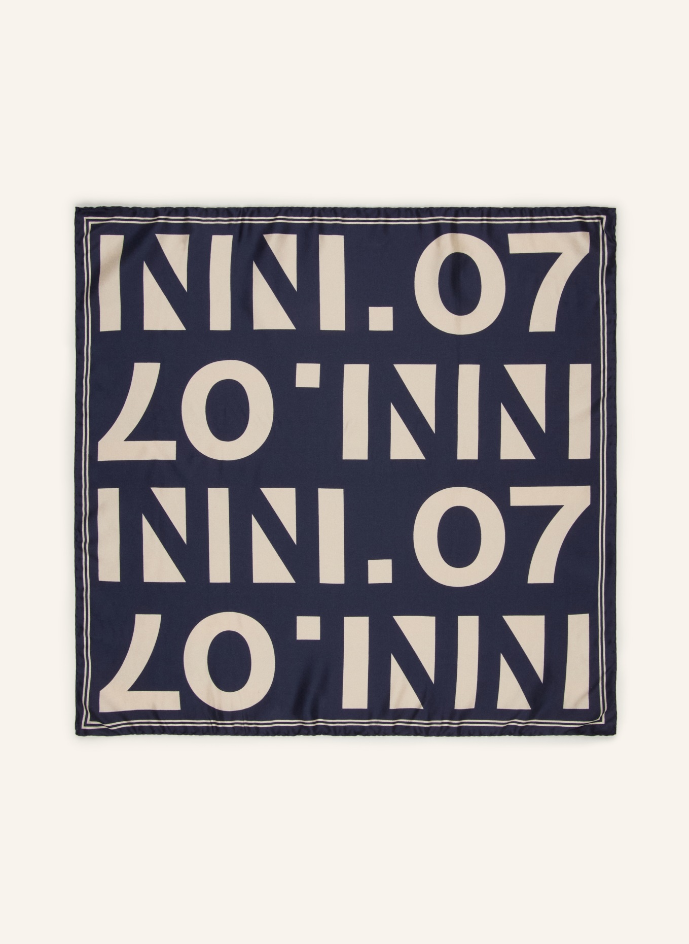 NN.07 foulard en soie: BLEU FONCÉ / ARGENT
