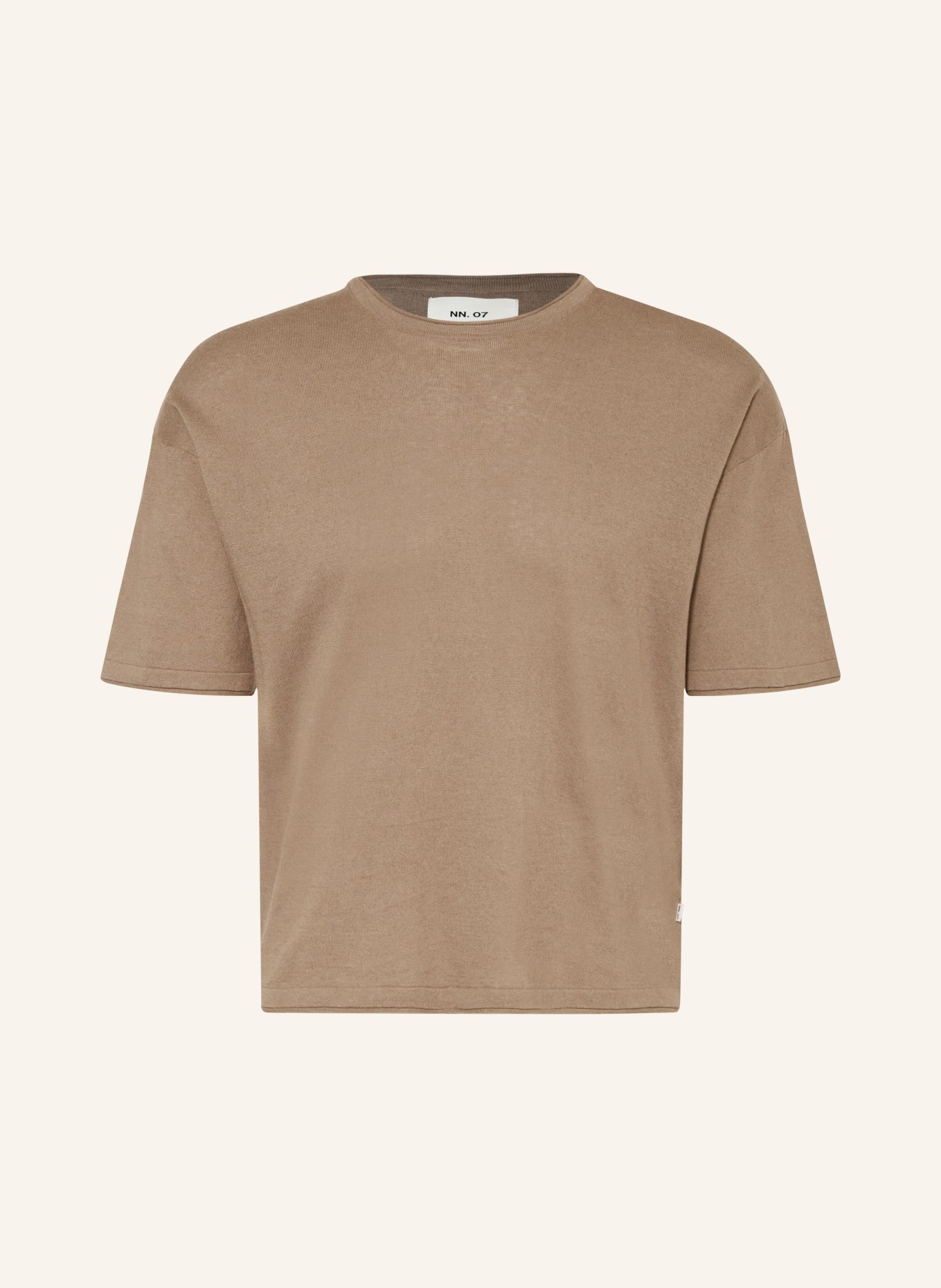 NN.07 RYAN Knit Shirt with Linen: KHAKI