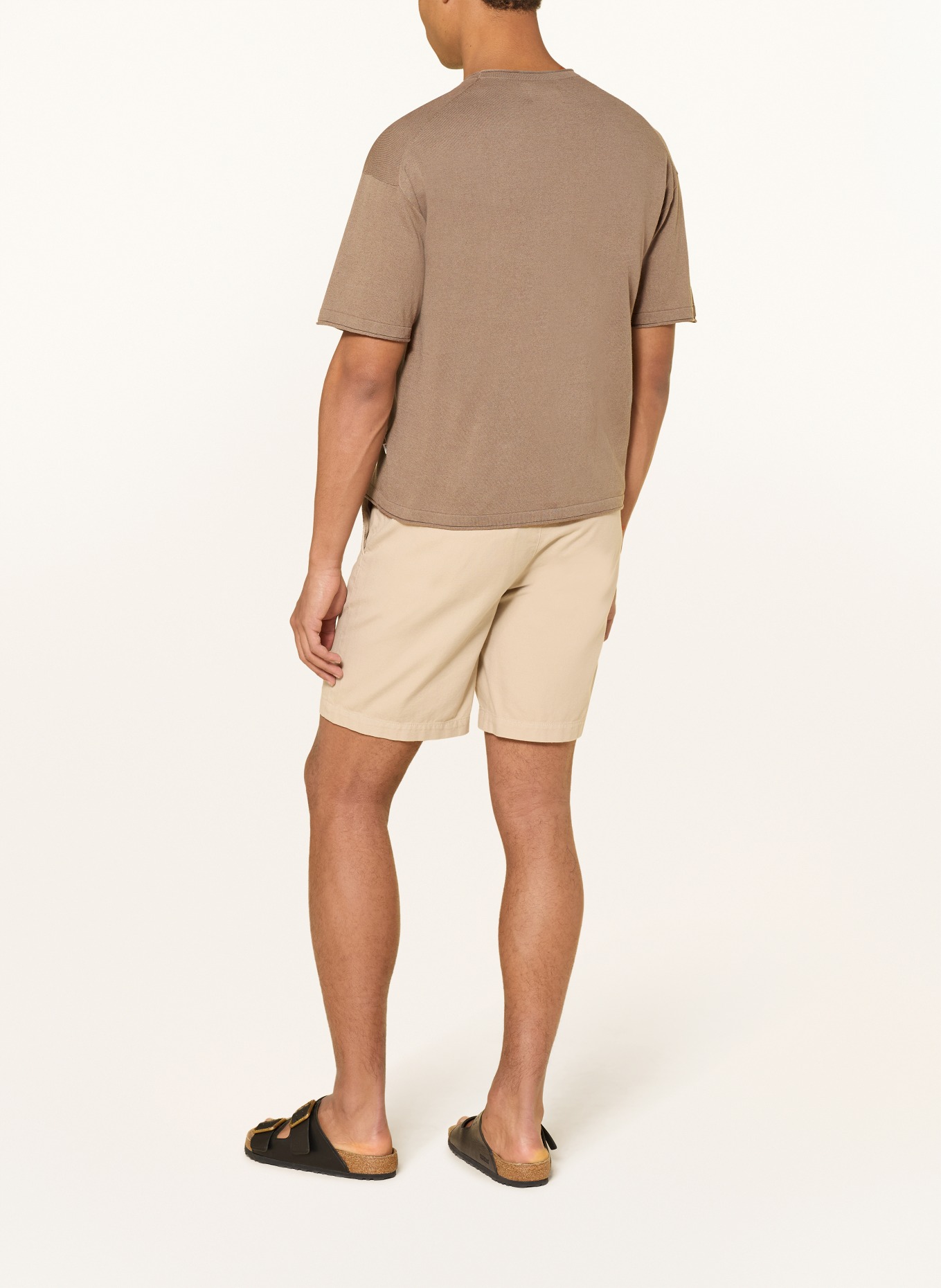 NN.07 RYAN Knit Shirt with Linen: KHAKI