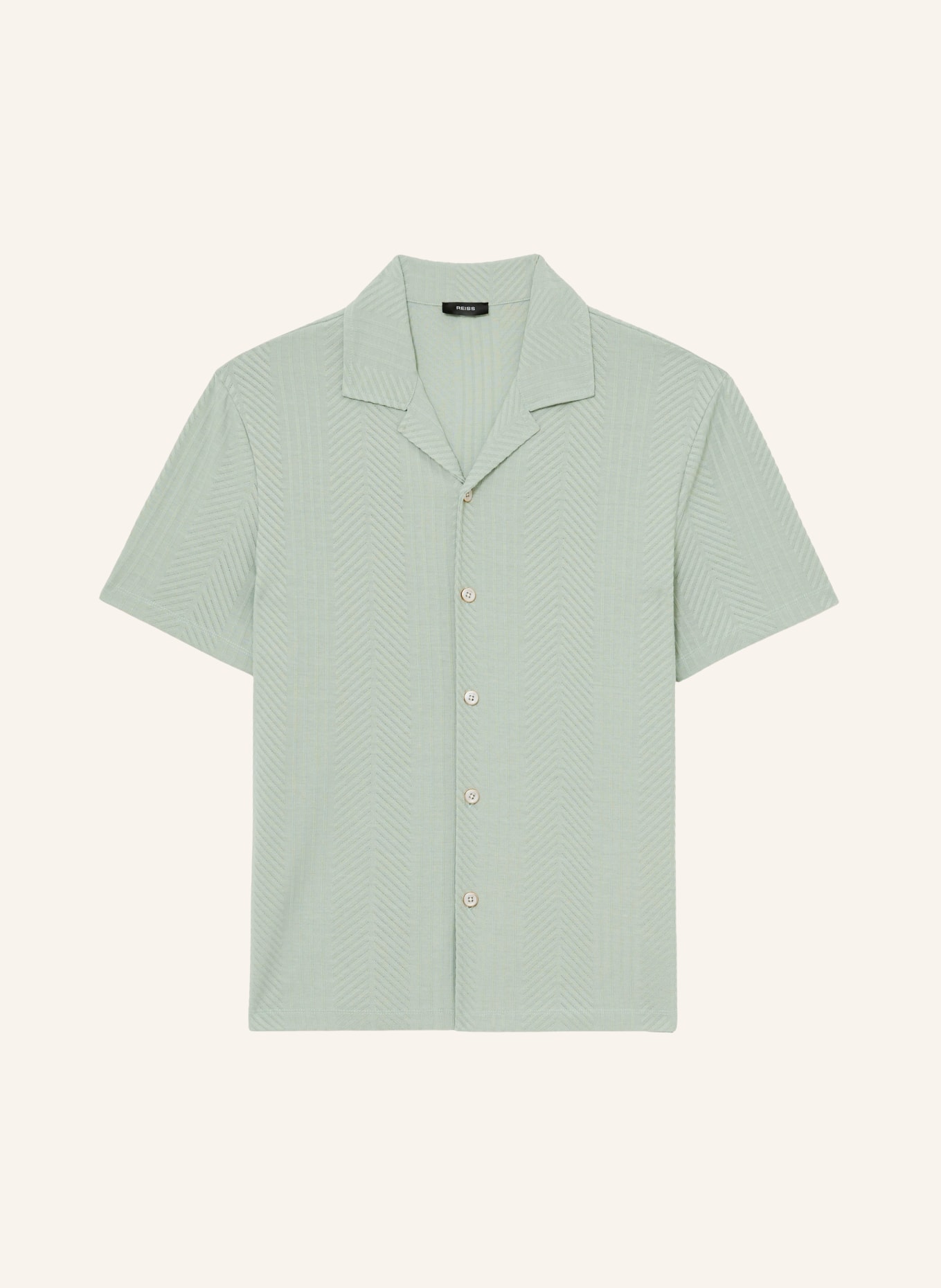 REISS Strickhemd FREDERICK Regular Fit: HELLGRÜN