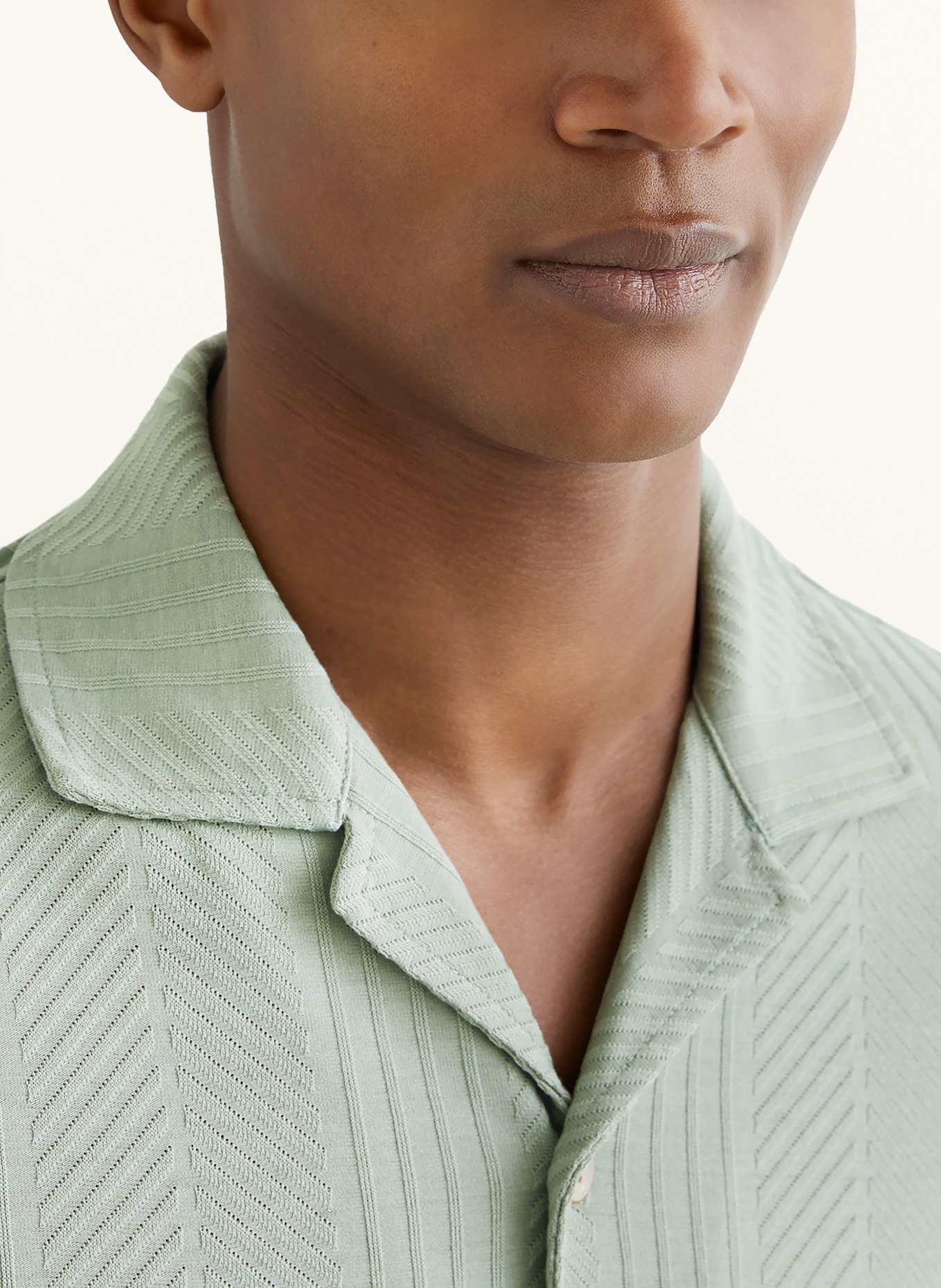 REISS Strickhemd FREDERICK Regular Fit: HELLGRÜN