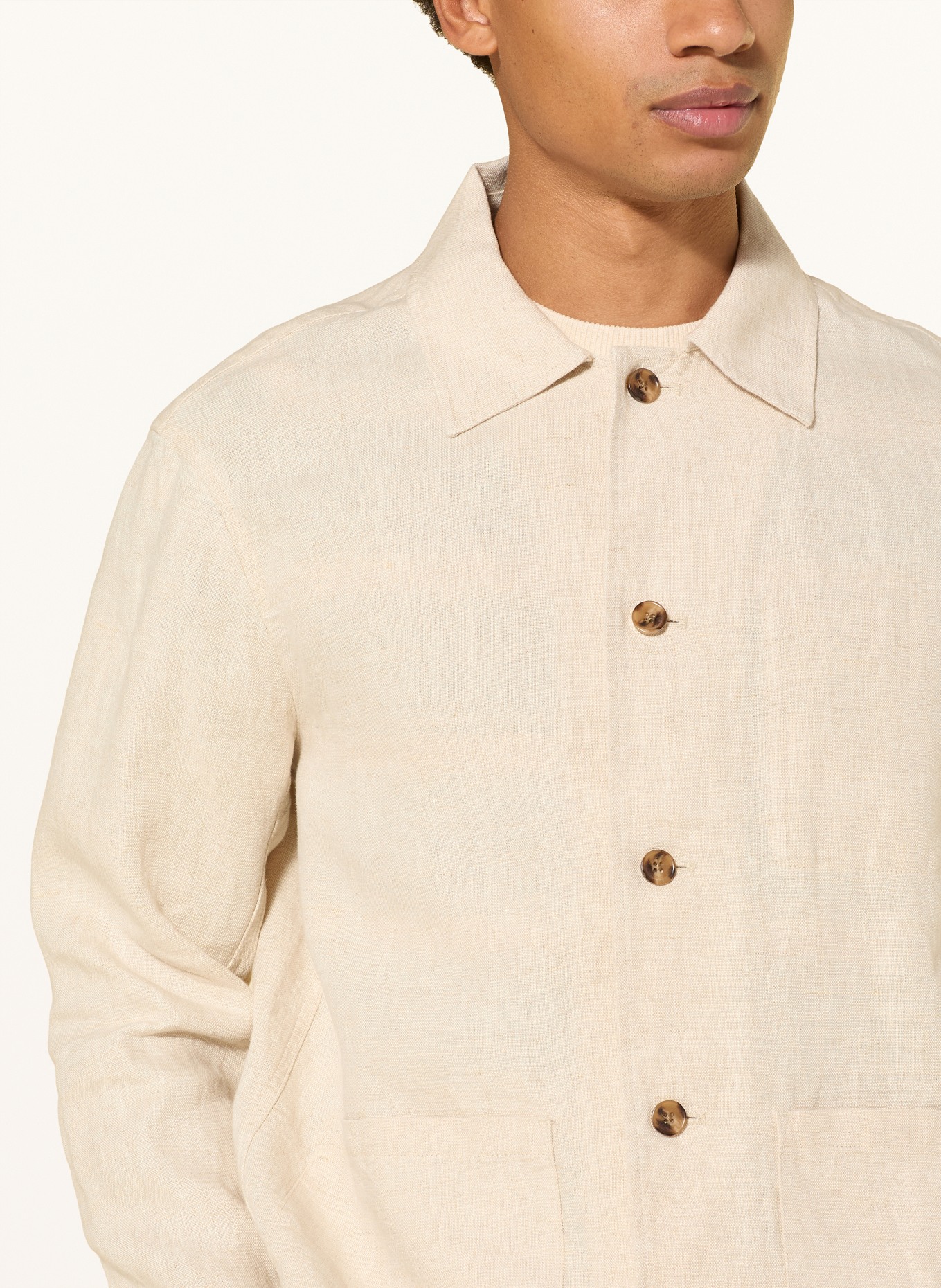 NN.07 Overshirt MORGAN aus Leinen: ECRU