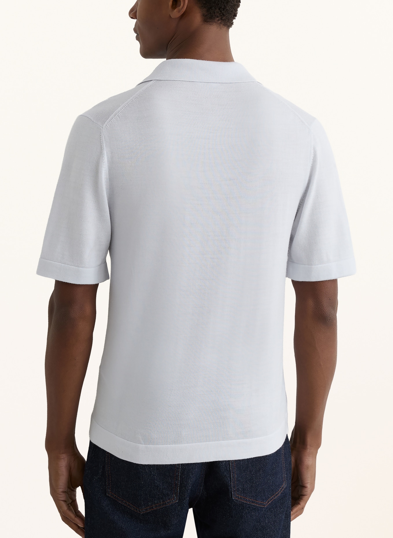 REISS Gebreid overhemd GRAFTON Regular Fit: LICHTBLAUW