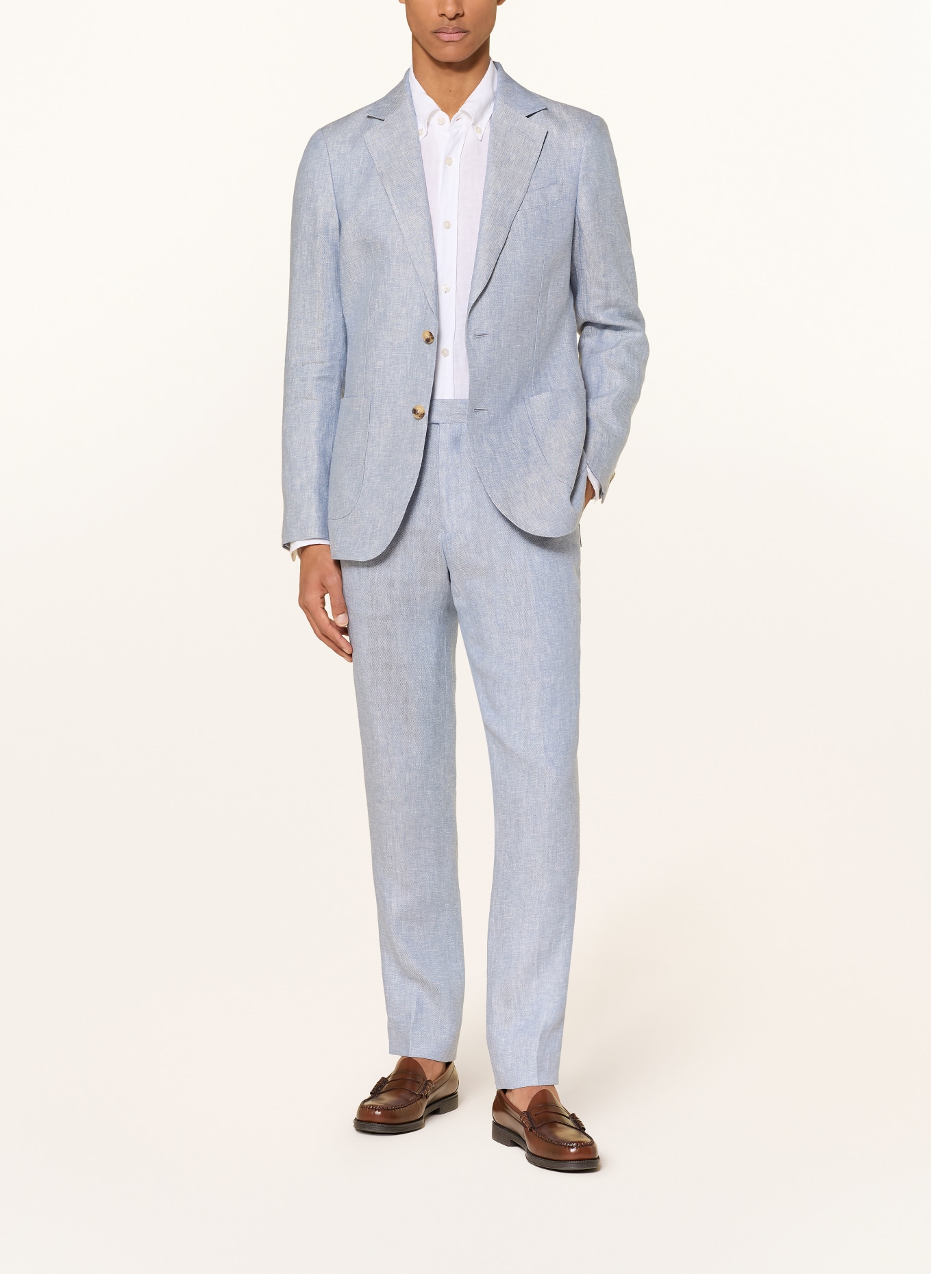 REISS Spodnie lniane ATLANTIC o kroju slim fit: JASNONIEBIESKI