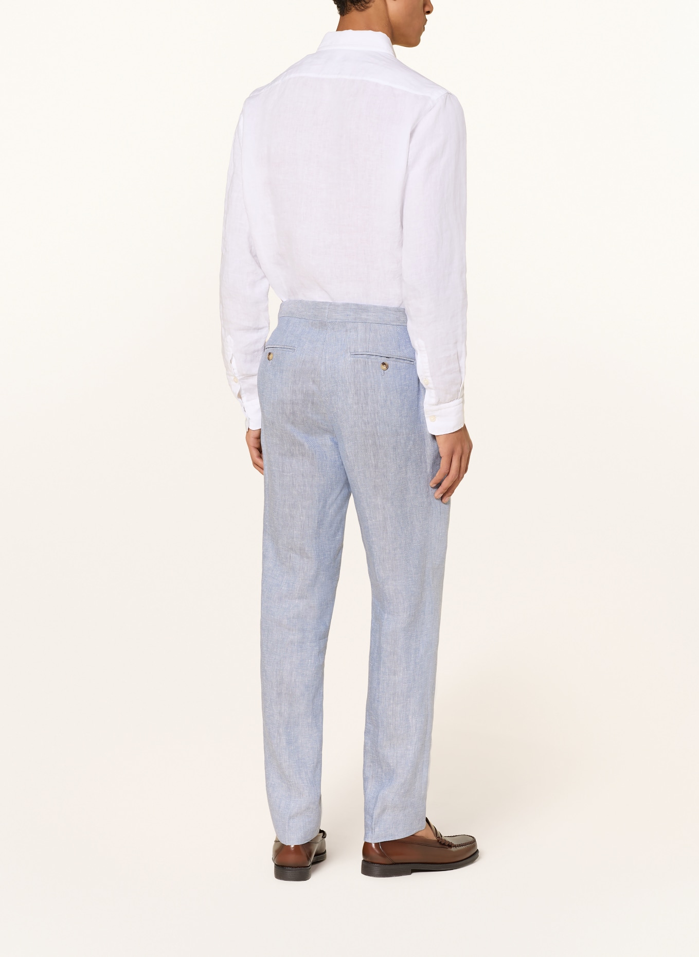 REISS Spodnie lniane ATLANTIC o kroju slim fit: JASNONIEBIESKI