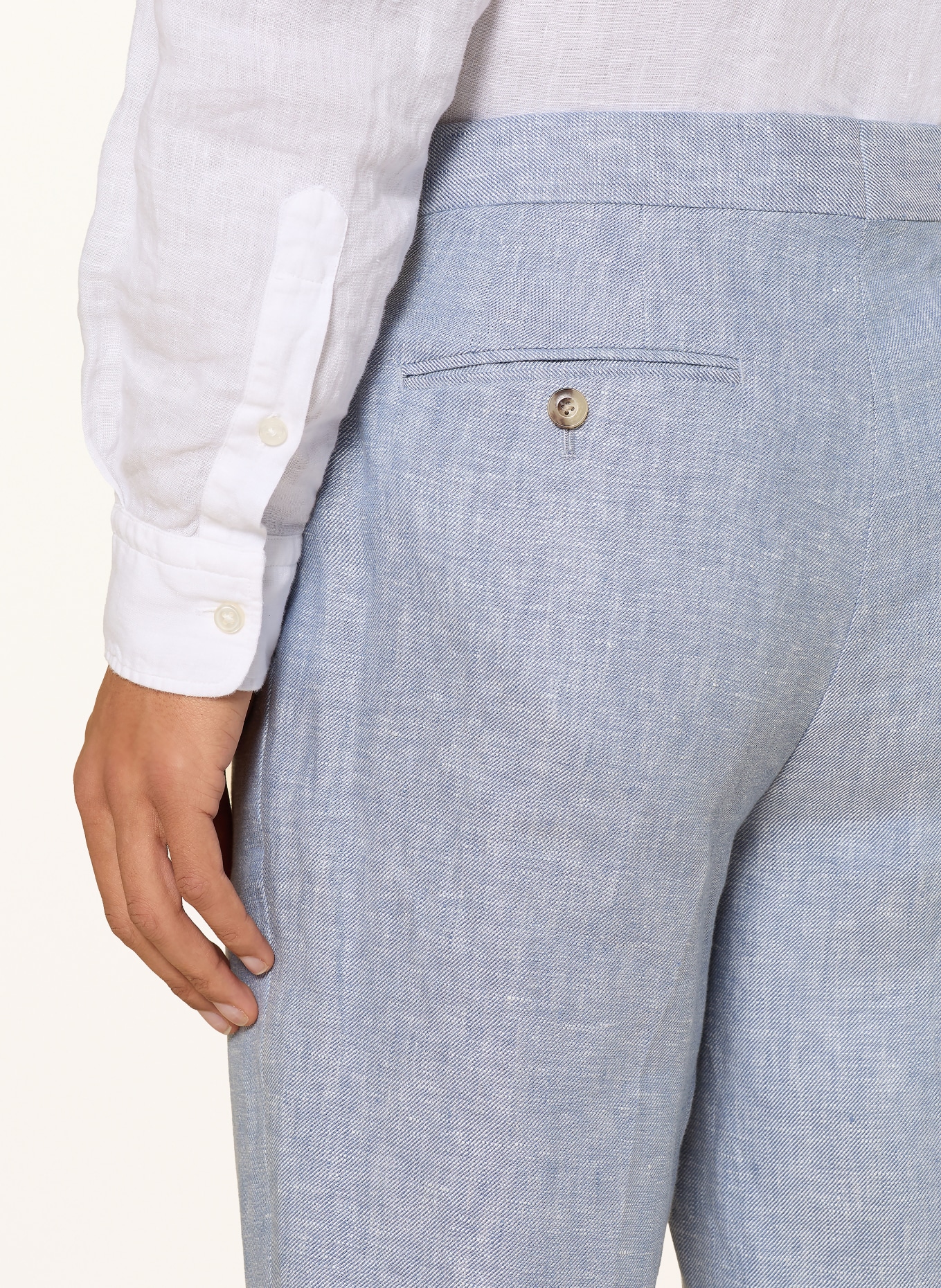 REISS Spodnie lniane ATLANTIC o kroju slim fit: JASNONIEBIESKI