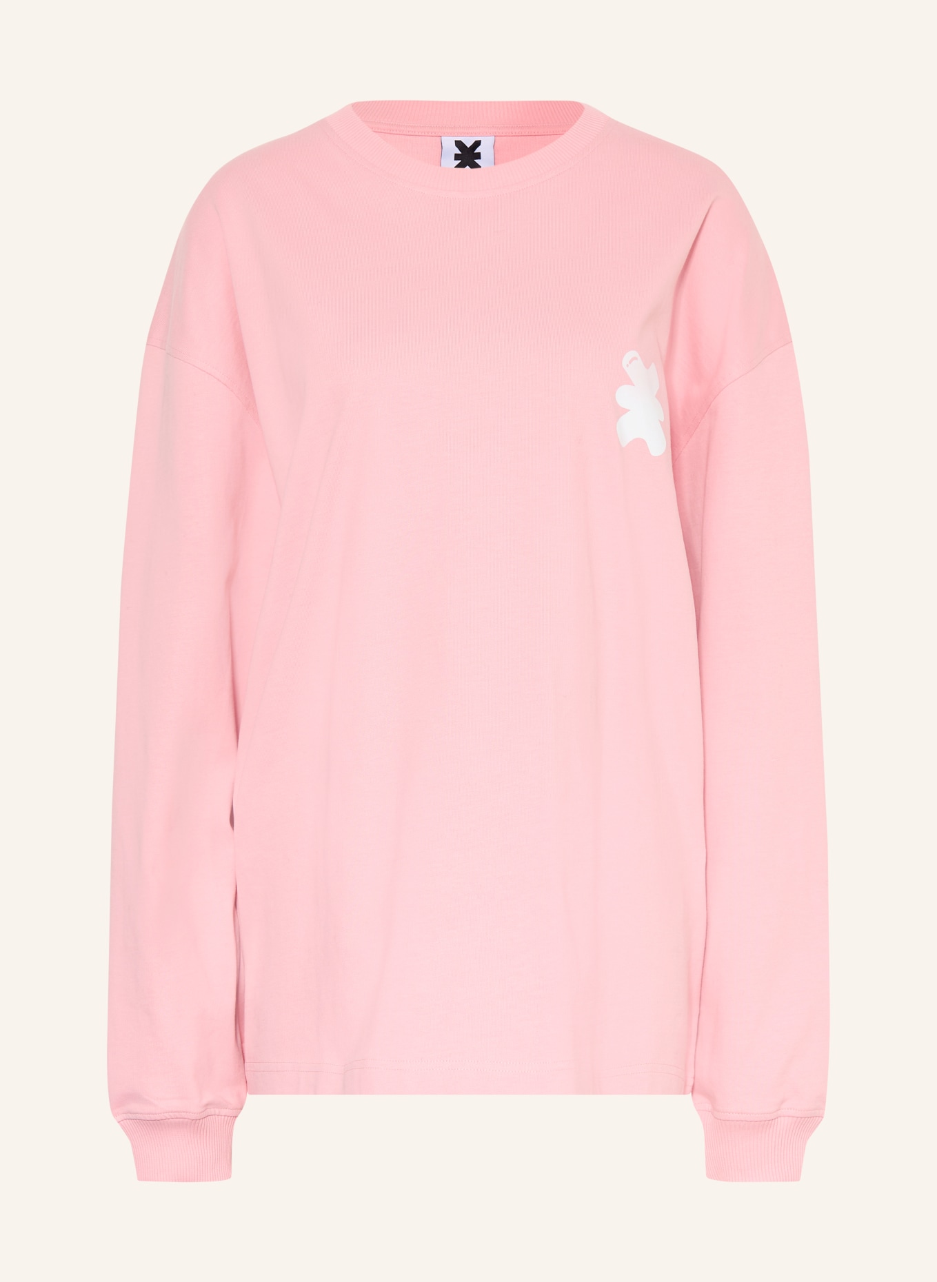 KARO KAUER Oversized long-sleeve shirt: PINK / WHITE