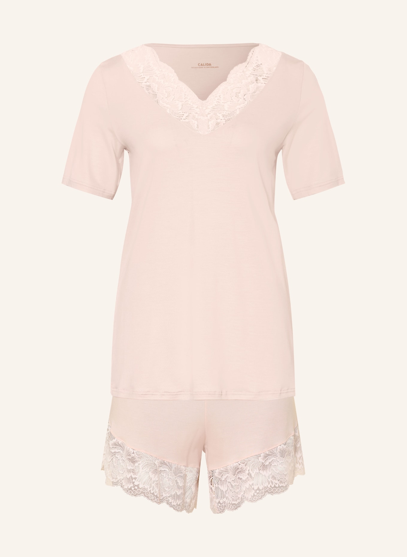 CALIDA Shorty-pyjama ELEGANT DREAMS: ROSE CLAIR / WIT