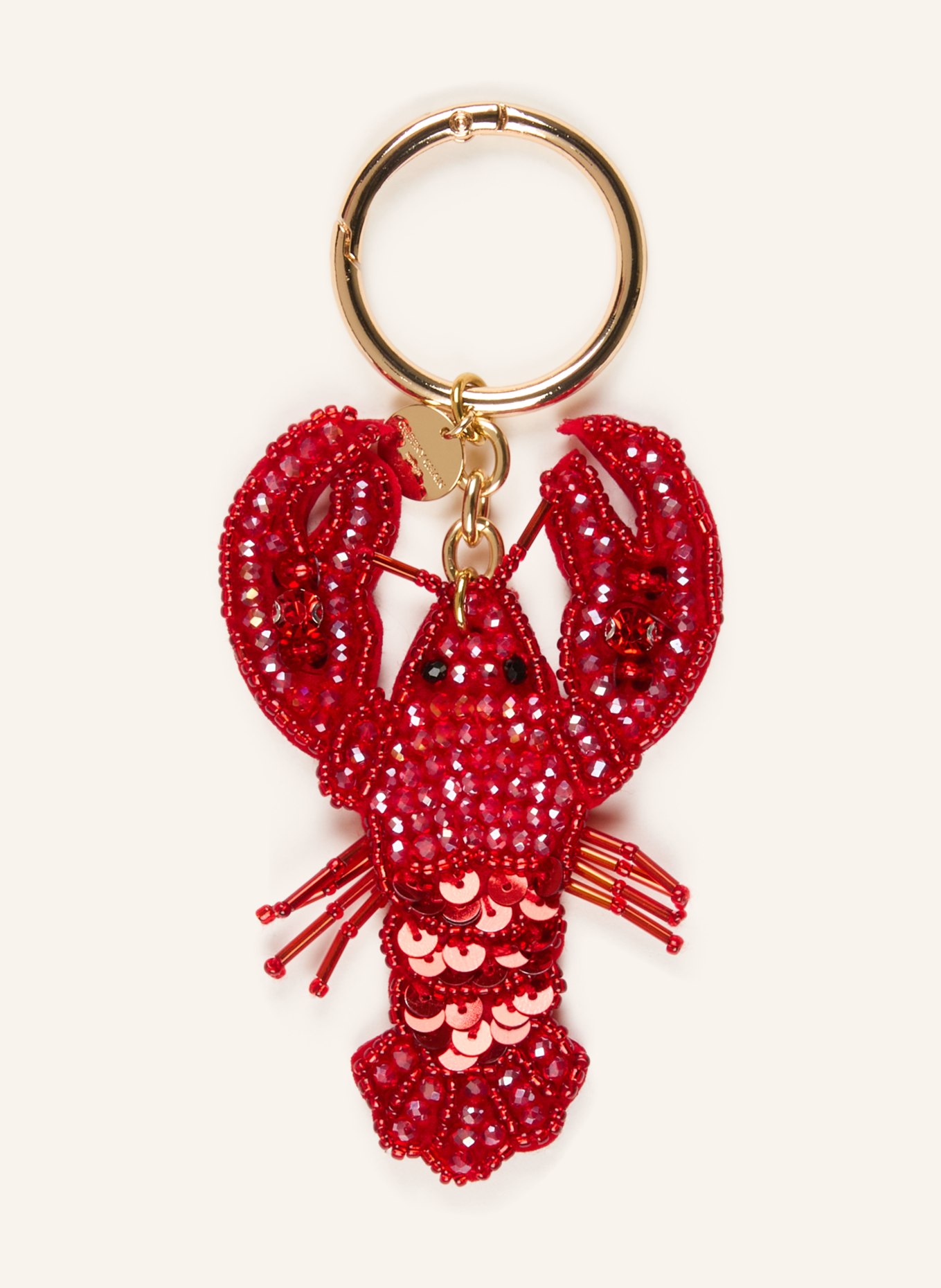 CHEEKY CHAIN MUNICH Taschenanhänger mit Schmucksteinen: ROT / GOLD