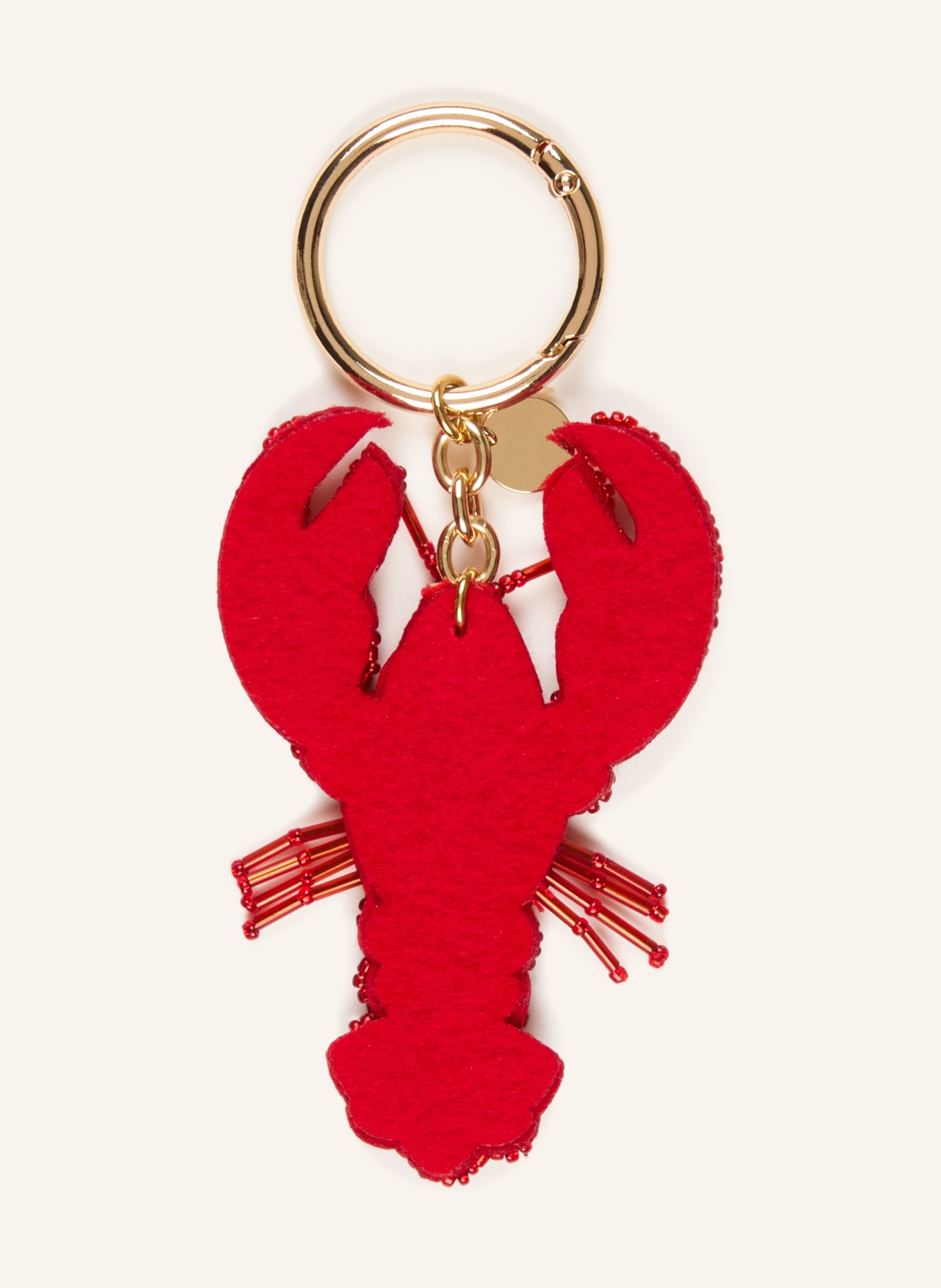 CHEEKY CHAIN MUNICH Taschenanhänger mit Schmucksteinen: ROT / GOLD