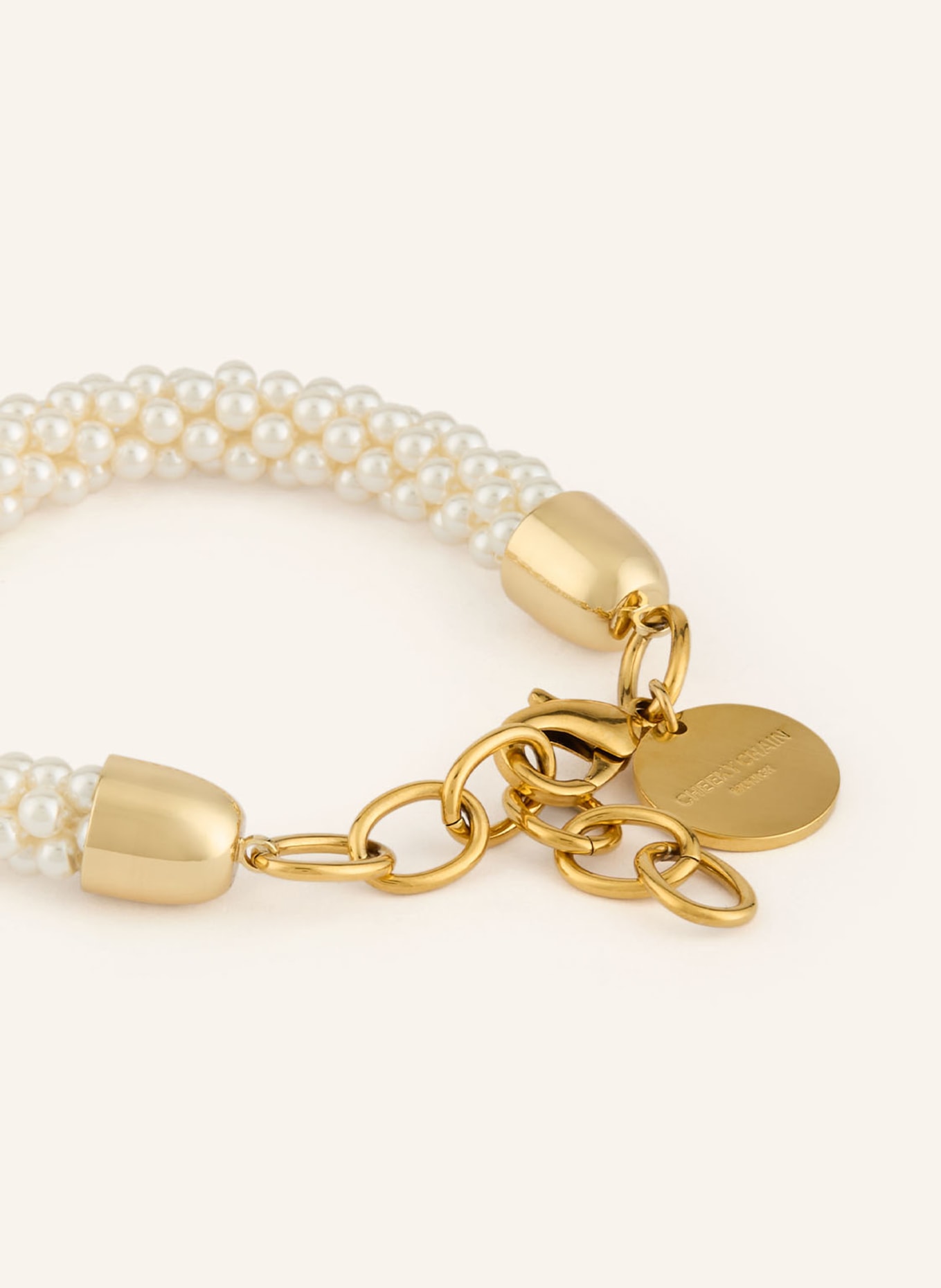 CHEEKY CHAIN MUNICH Náramek GRACE: KRÉMOVÁ / ZLATÁ