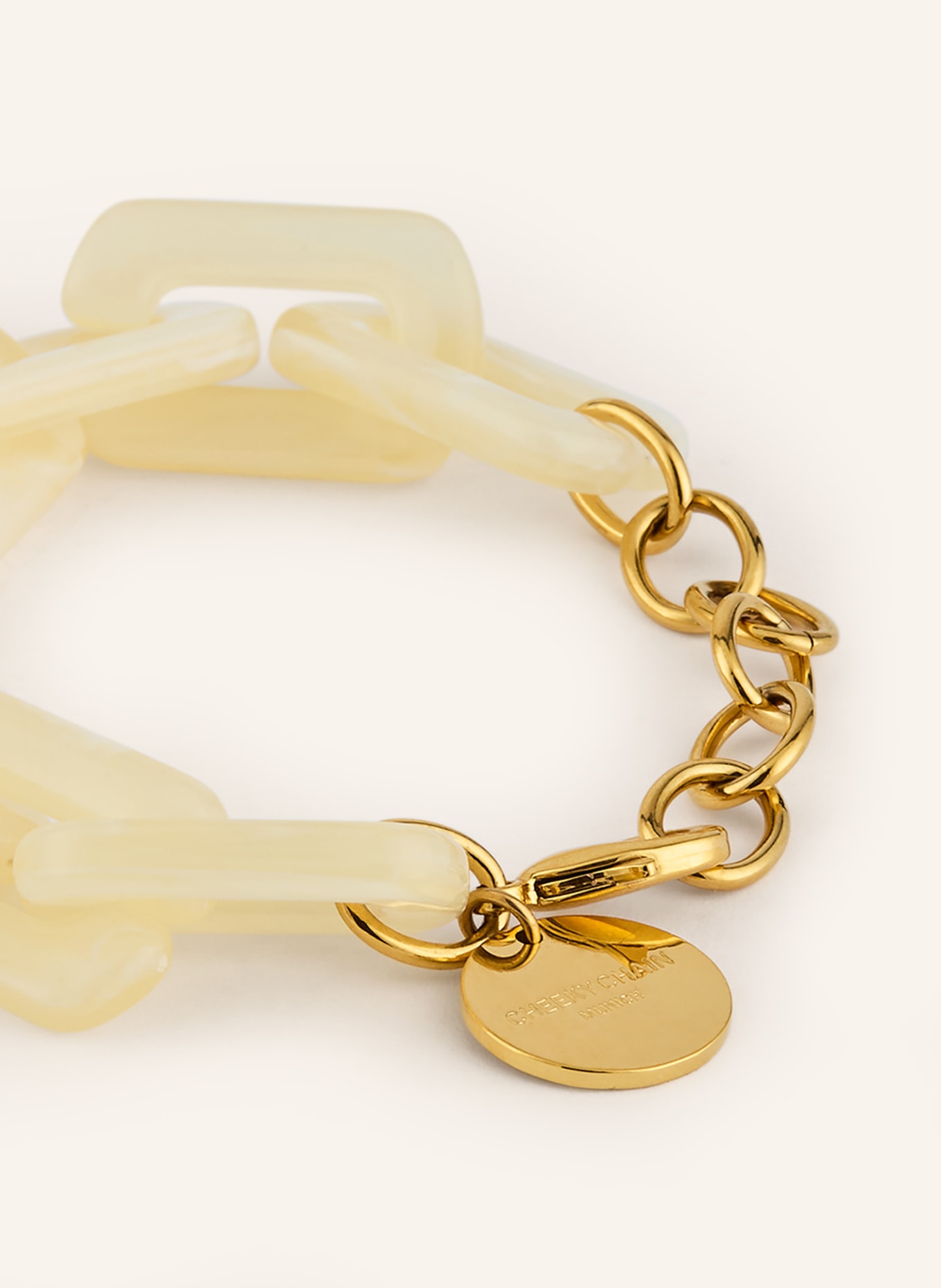 CHEEKY CHAIN MUNICH Náramek KELLY: KRÉMOVÁ / ZLATÁ