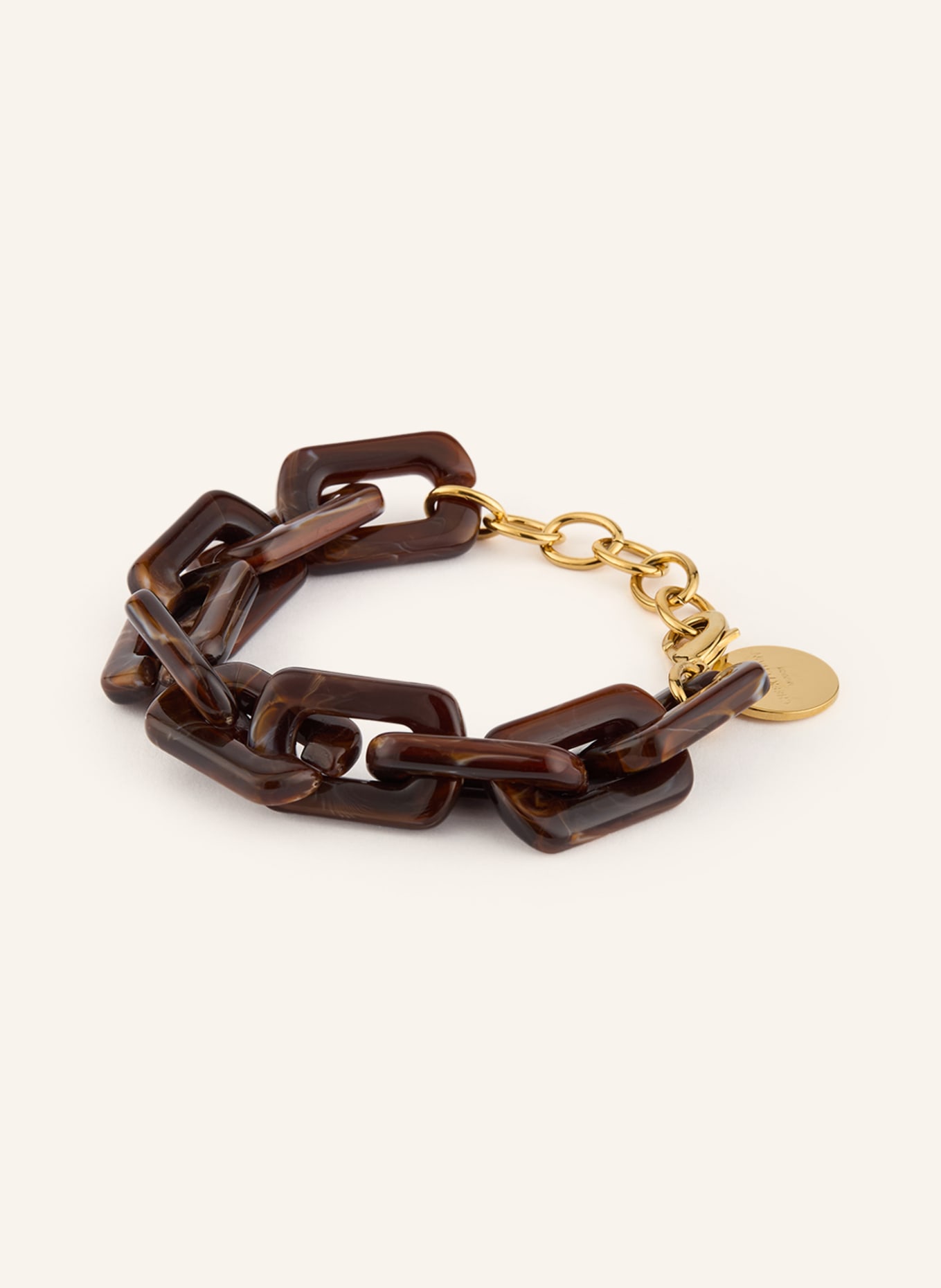 CHEEKY CHAIN MUNICH Náramek KELLY: TMAVĚ HNĚDÁ / ZLATÁ