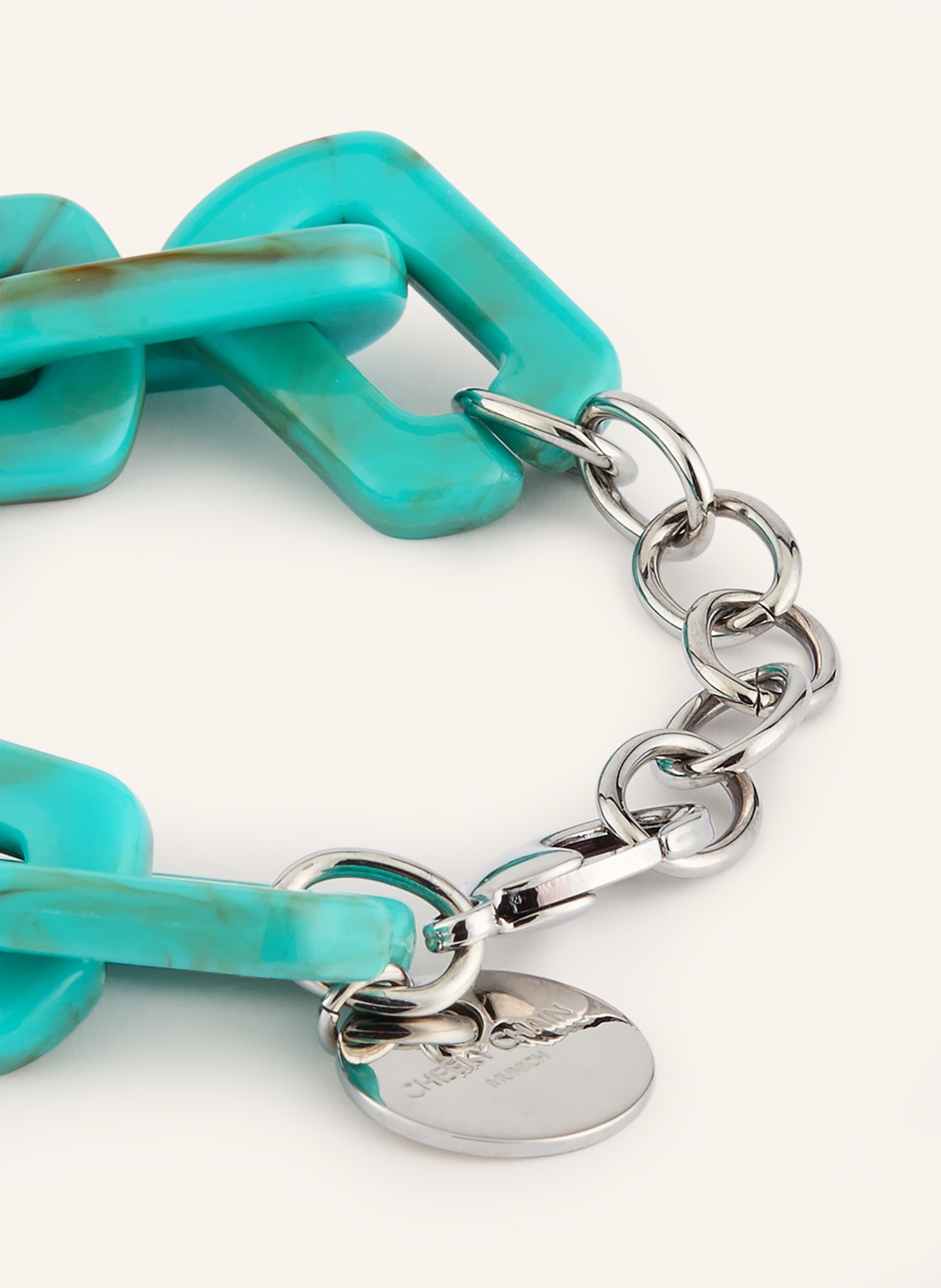 CHEEKY CHAIN MUNICH Náramek KELLY: TYRKYSOVÁ / STŘÍBRNÁ