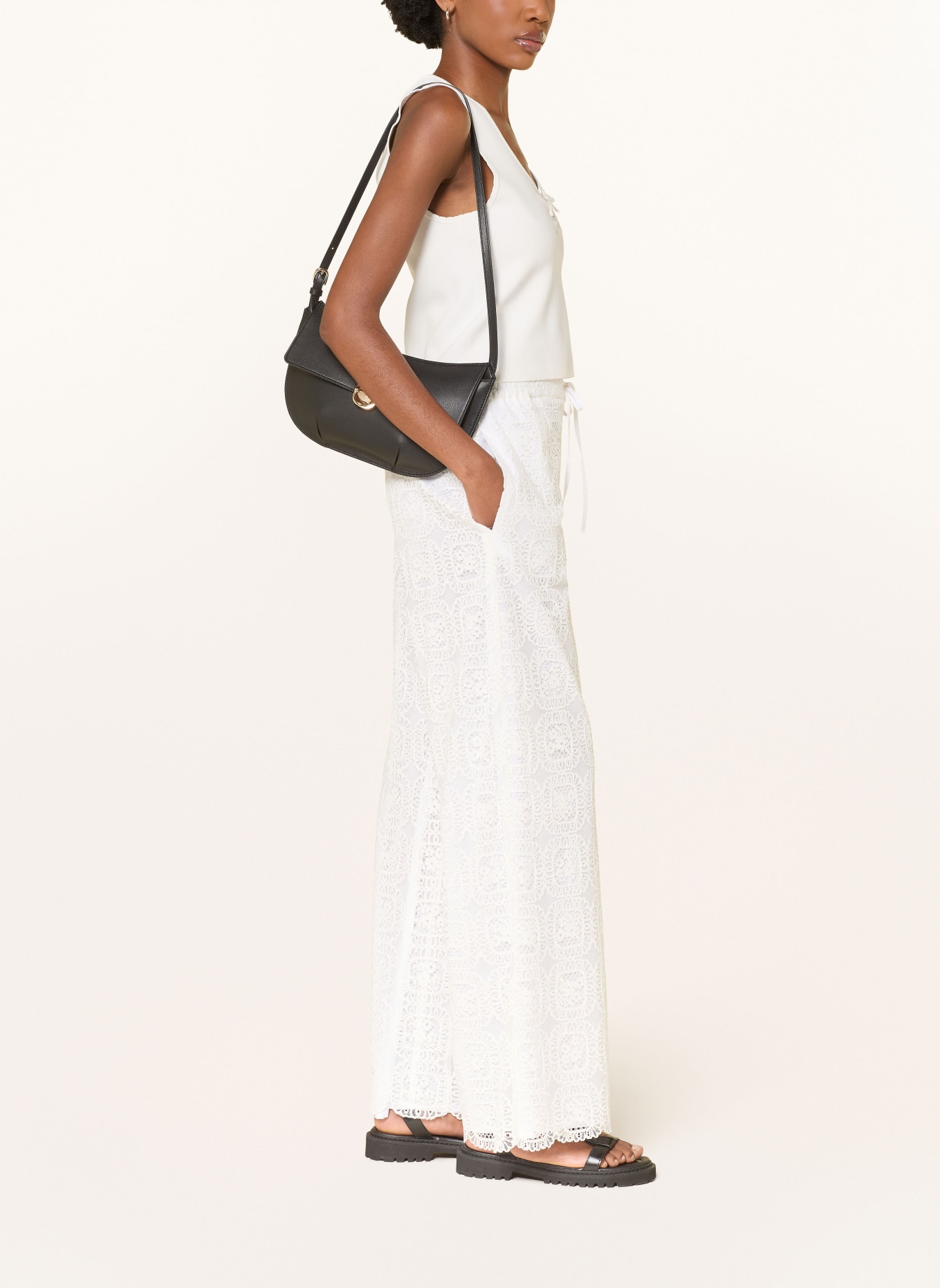 CLAUDIE PIERLOT Spitzenhose: WEISS