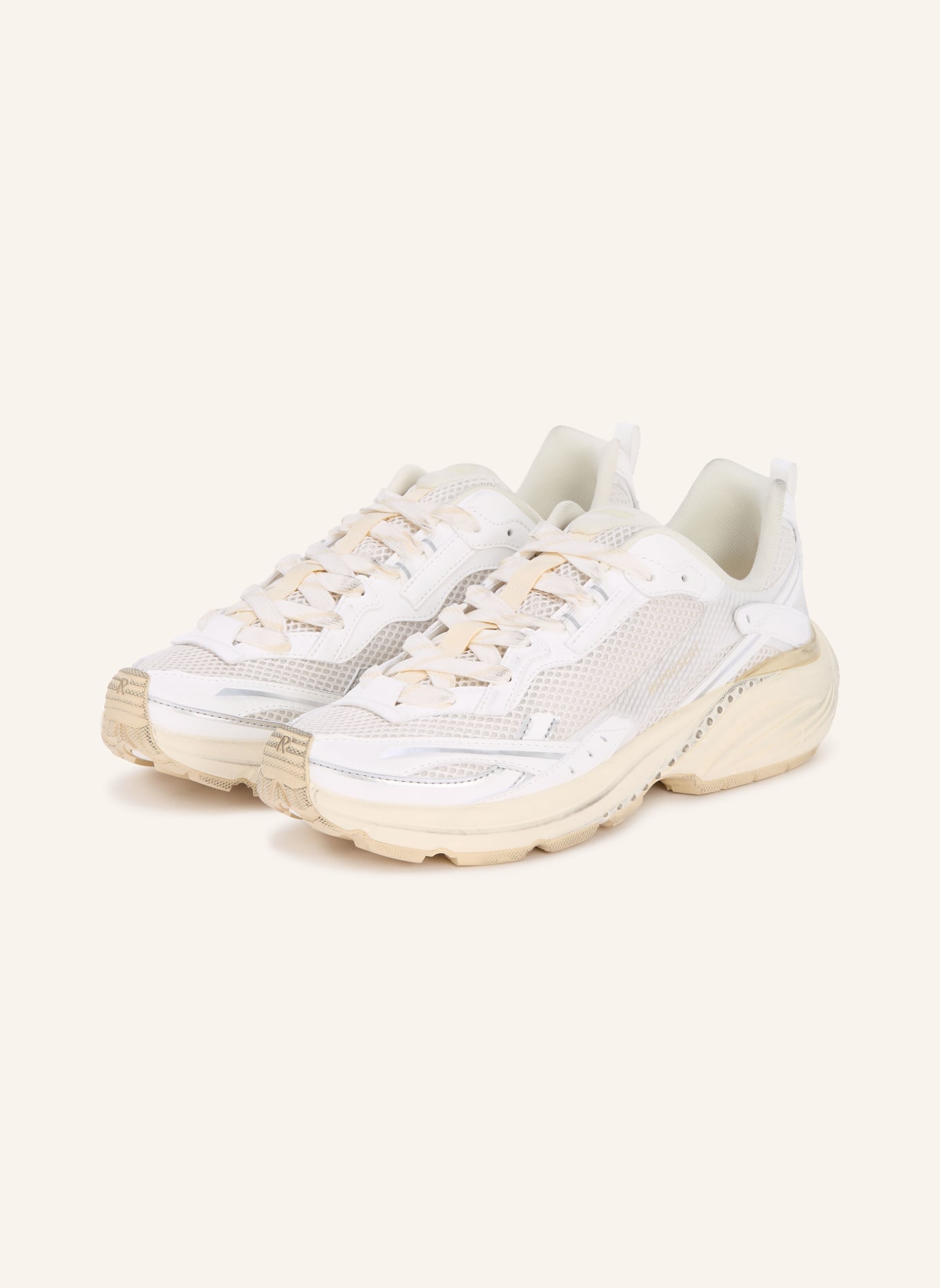 REPRESENT STORM TORN Sneakers: CREAM