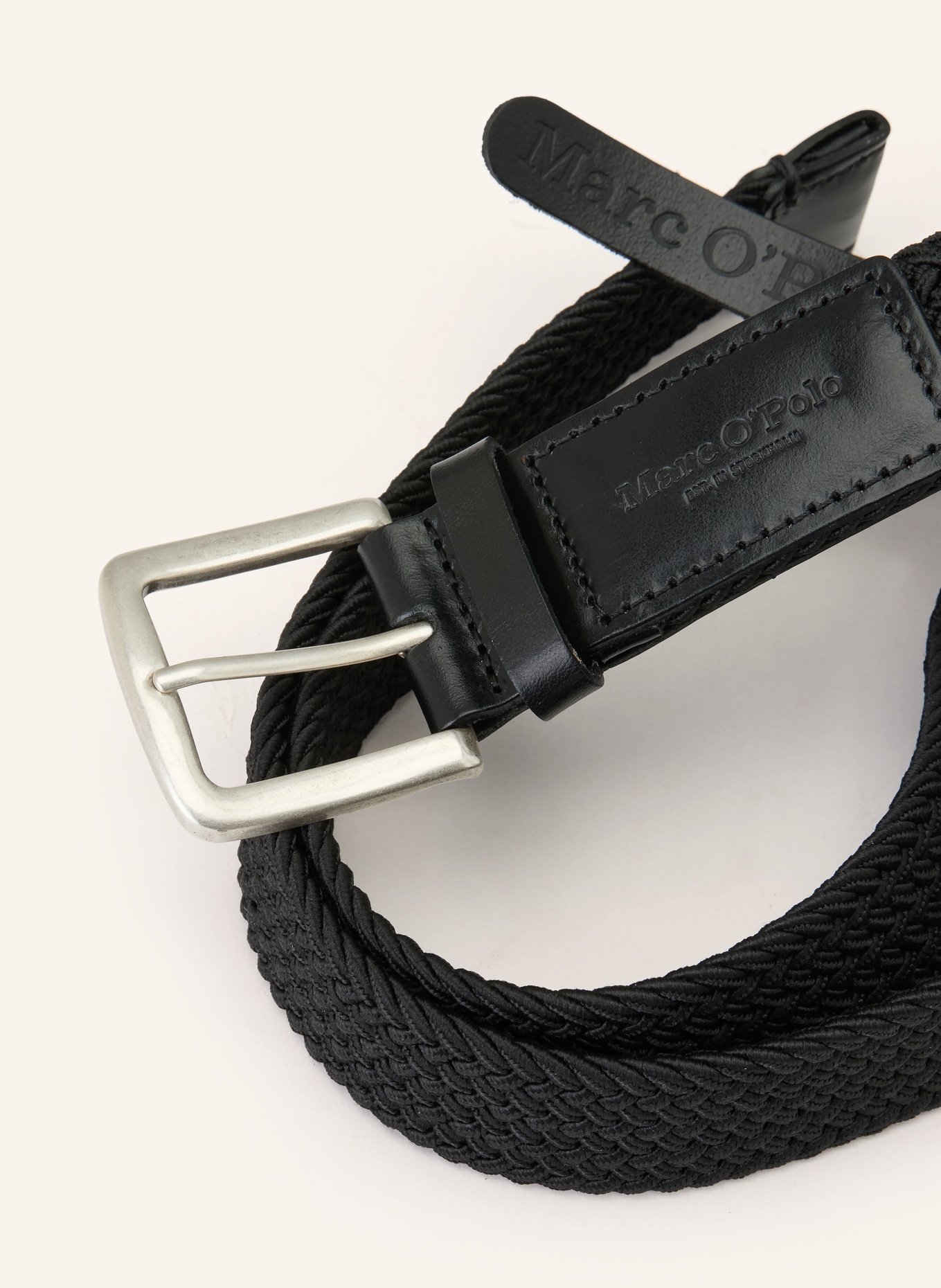 Marc O'Polo Flechtgürtel: SCHWARZ / SILBER