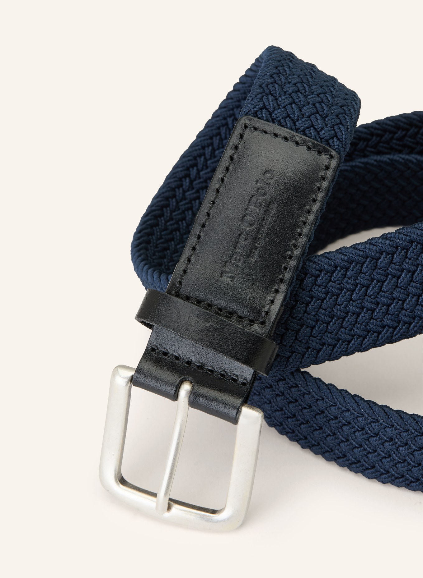 Marc O'Polo Flechtgürtel: DUNKELBLAU / SILBER