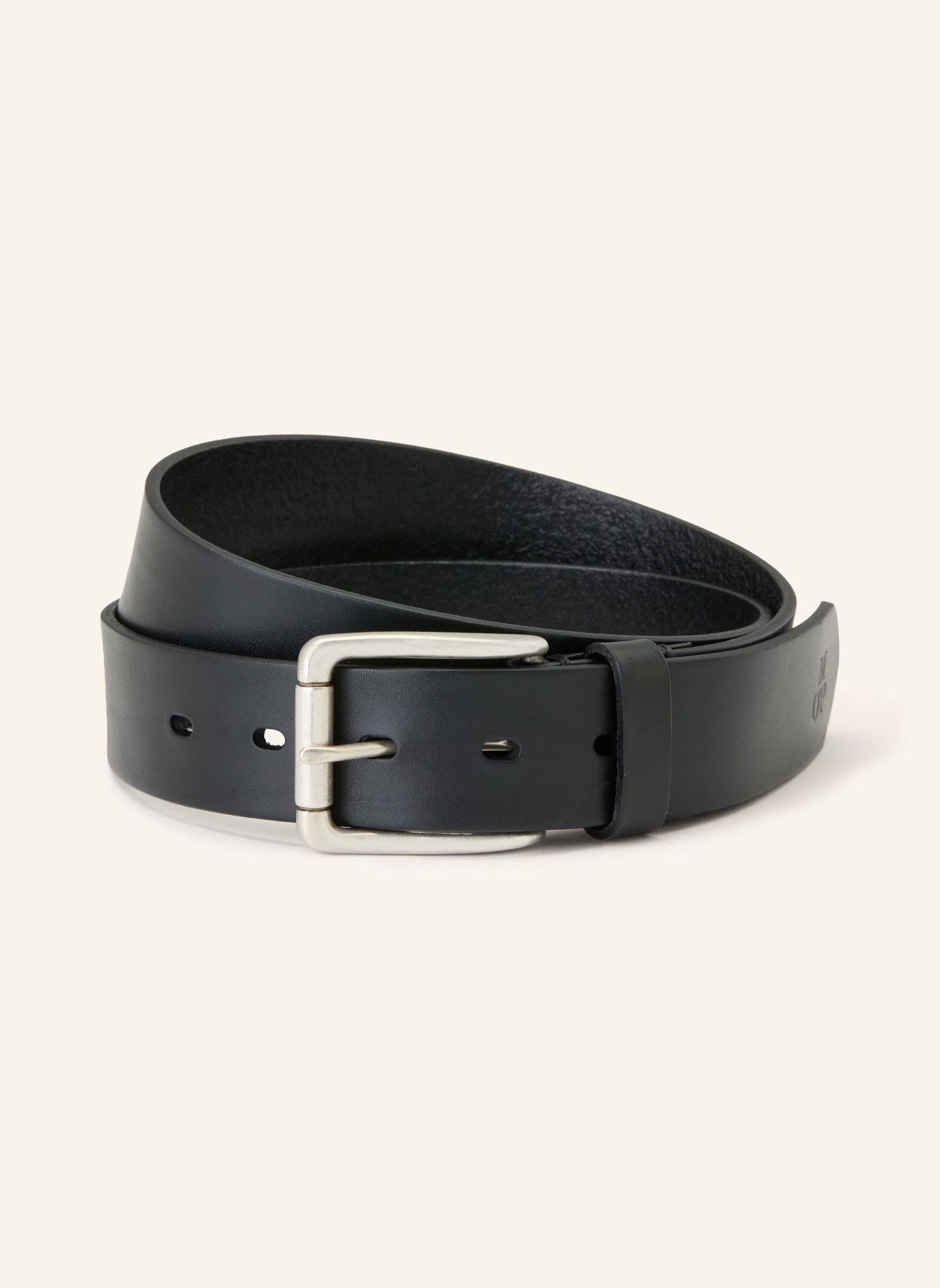 Marc O'Polo Ledergürtel ENNO: SCHWARZ / SILBER