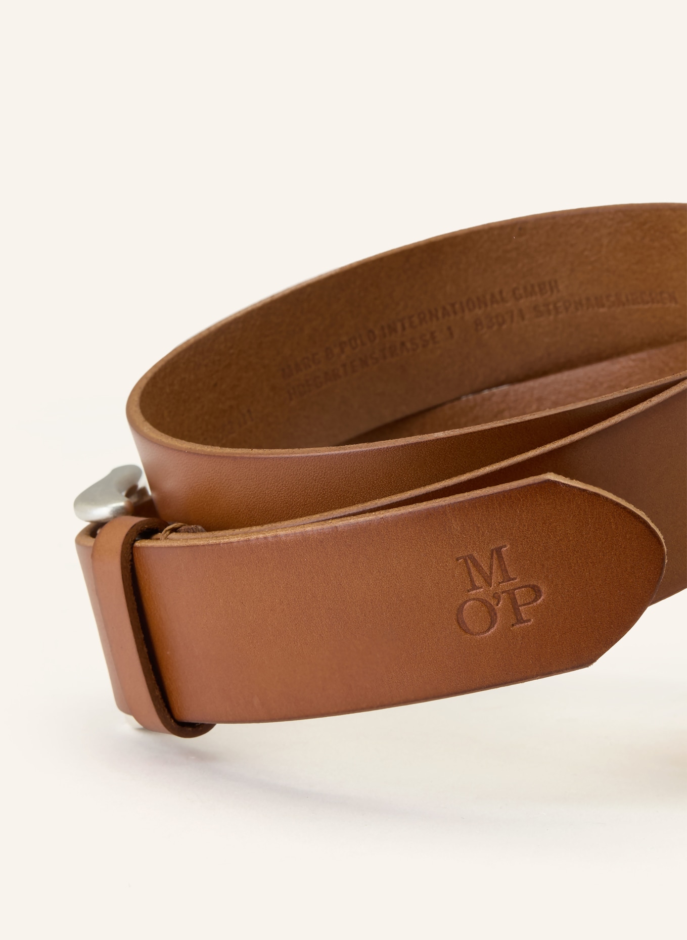 Marc O'Polo Ledergürtel ENNO: COGNAC / SILBER