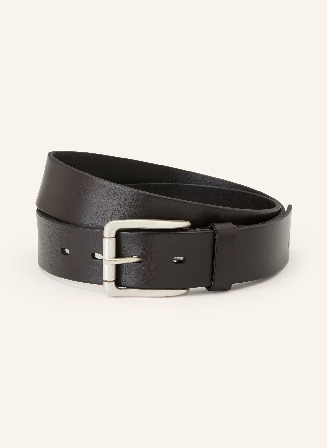 Marc O'Polo Ledergürtel ENNO: DUNKELBRAUN / SILBER