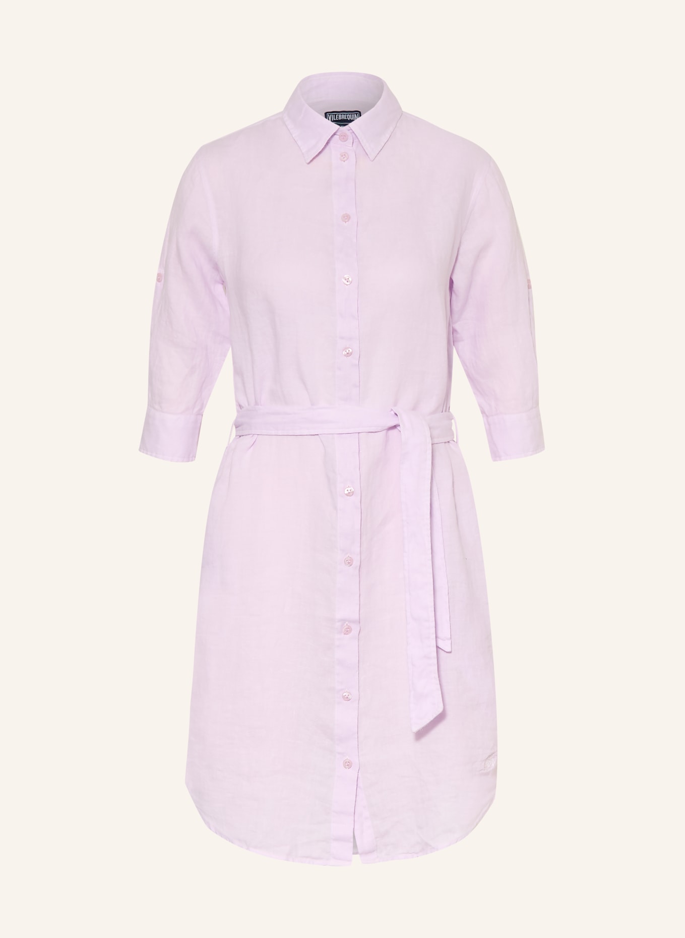 VILEBREQUIN LIN-strandjurk van linnen met 3/4-mouwen: ROZE