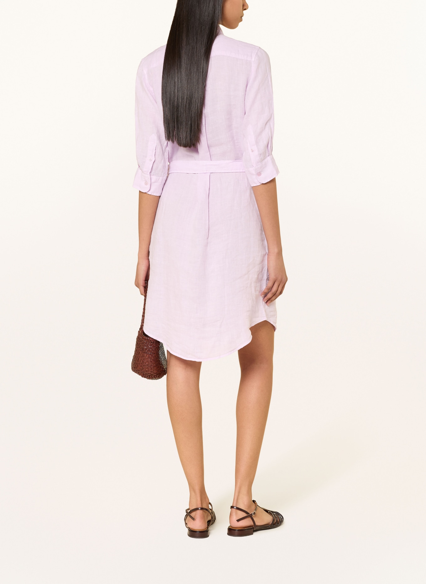 VILEBREQUIN LIN-strandjurk van linnen met 3/4-mouwen: ROZE