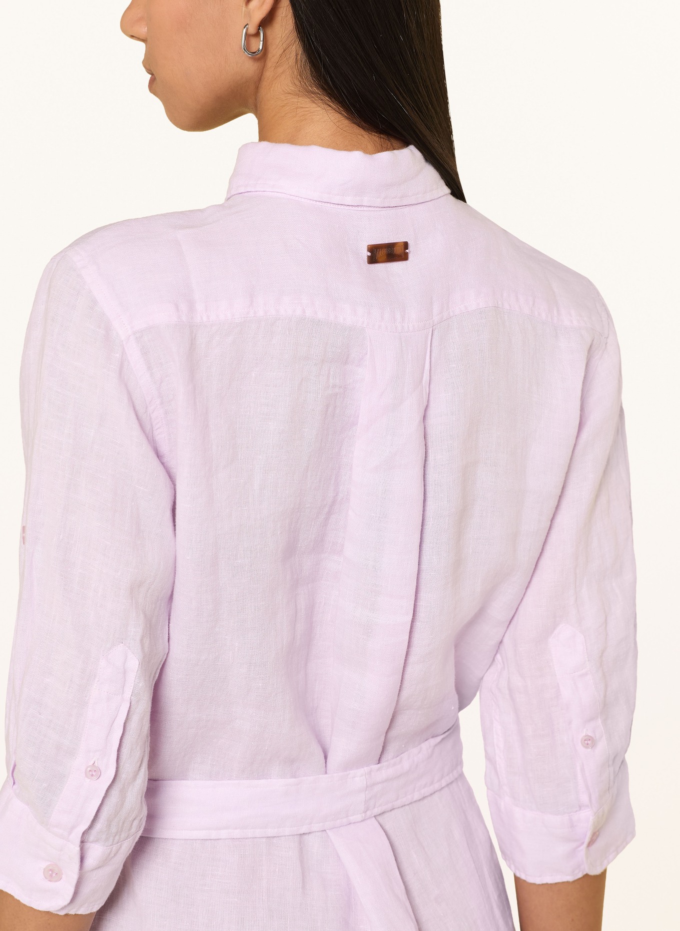 VILEBREQUIN LIN-strandjurk van linnen met 3/4-mouwen: ROZE