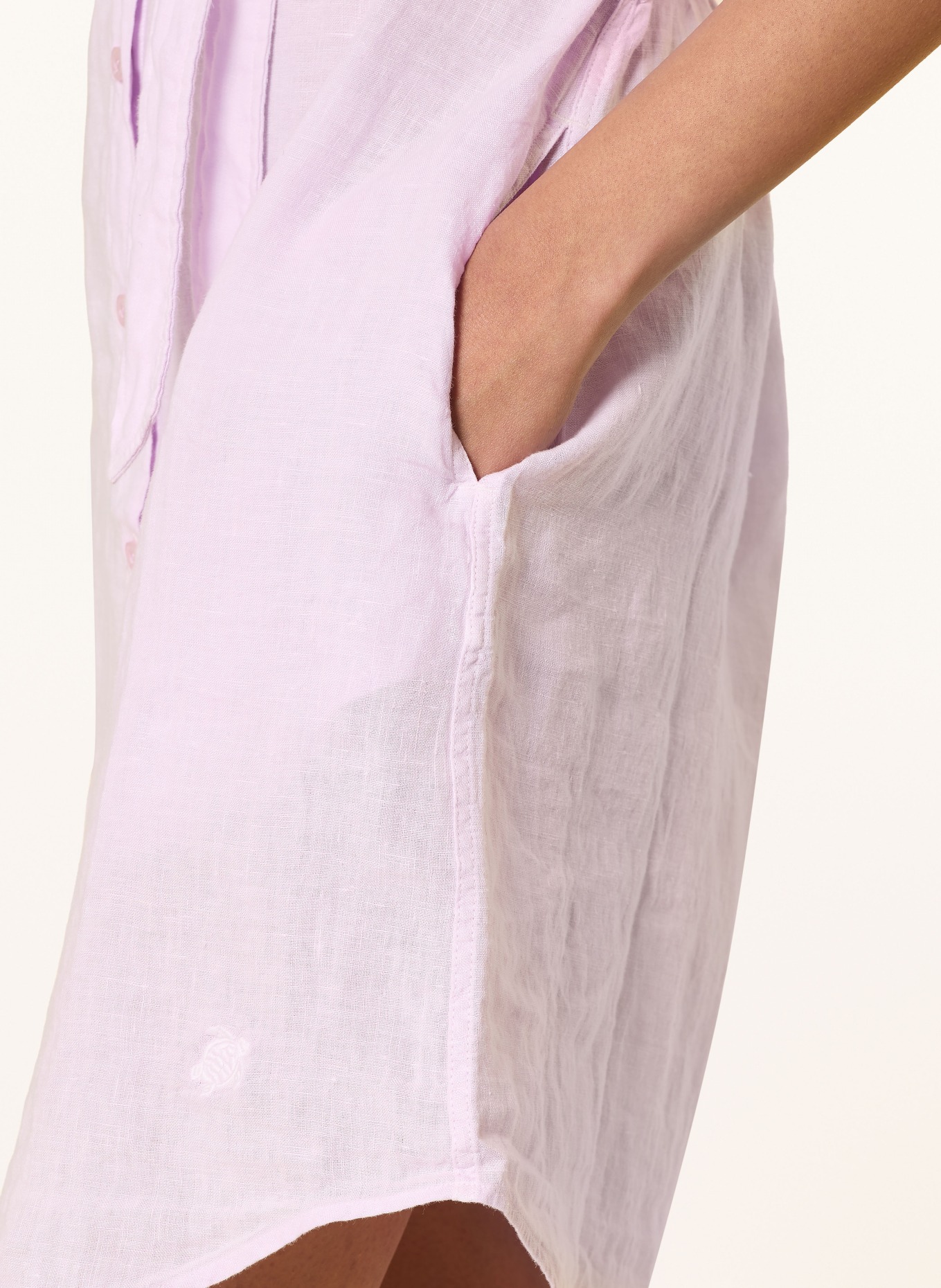 VILEBREQUIN LIN-strandjurk van linnen met 3/4-mouwen: ROZE