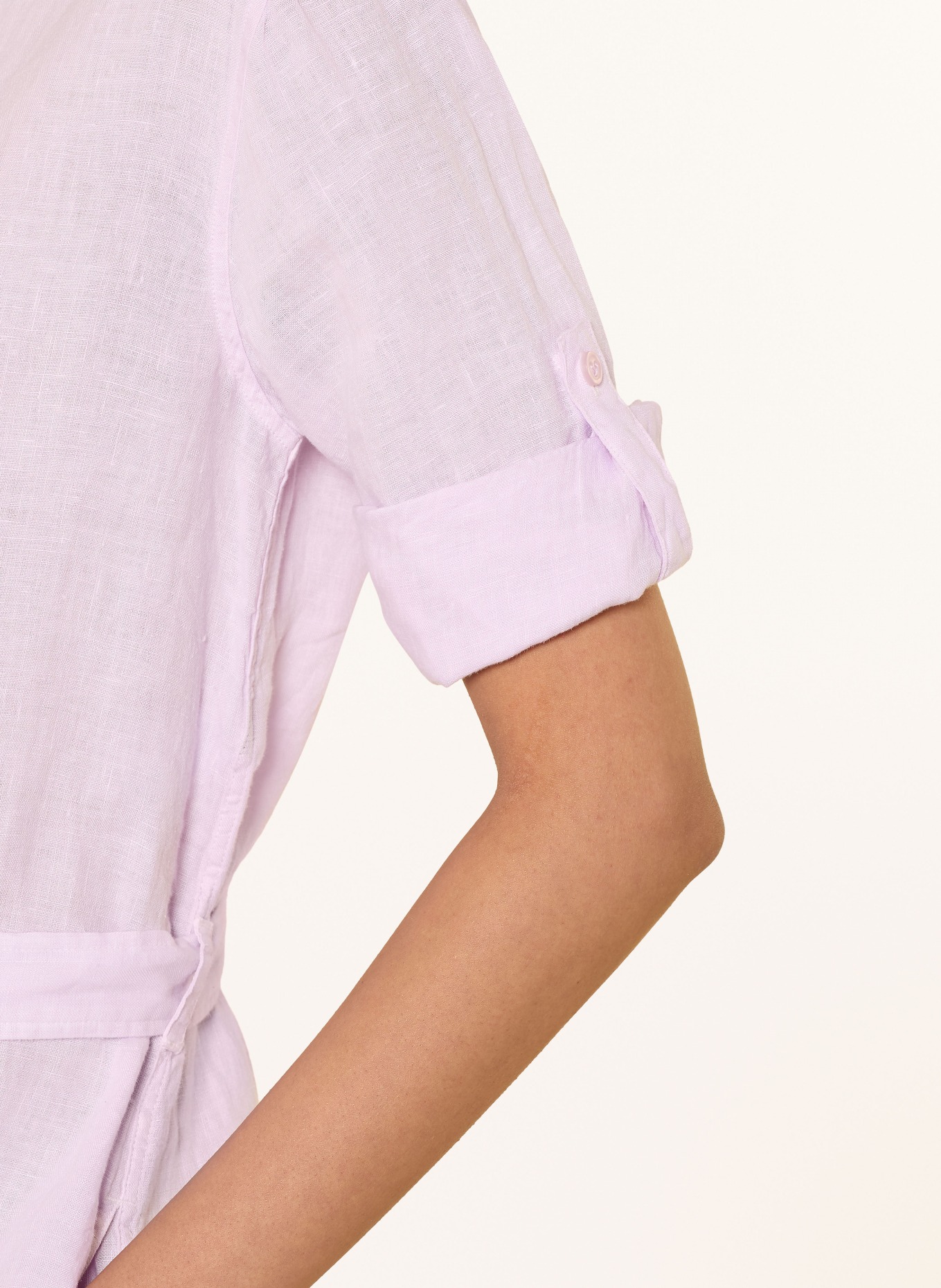 VILEBREQUIN LIN-strandjurk van linnen met 3/4-mouwen: ROZE