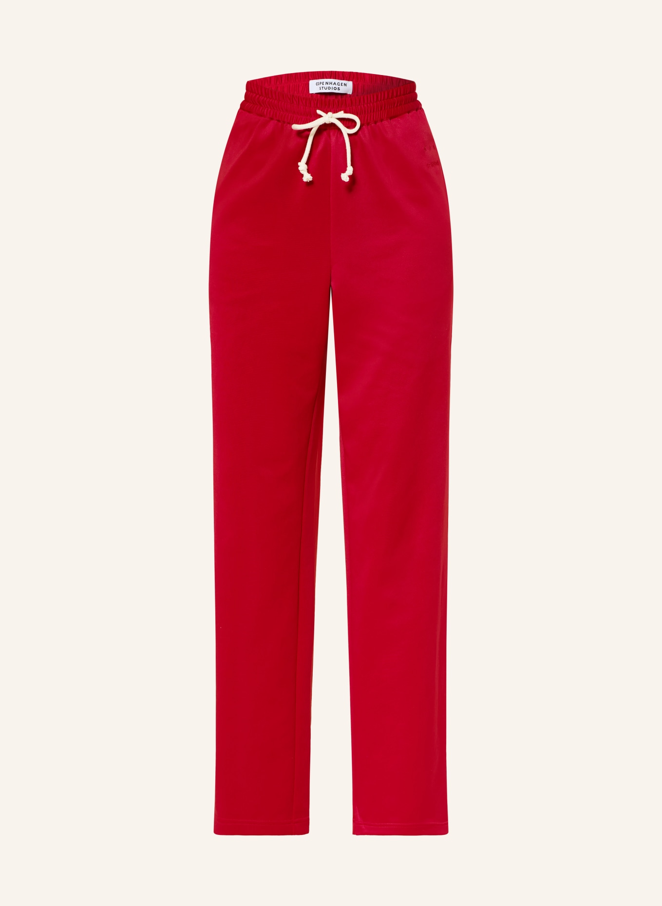 COPENHAGEN STUDIOS Track Pants mit Galonstreifen: ROT / CREME