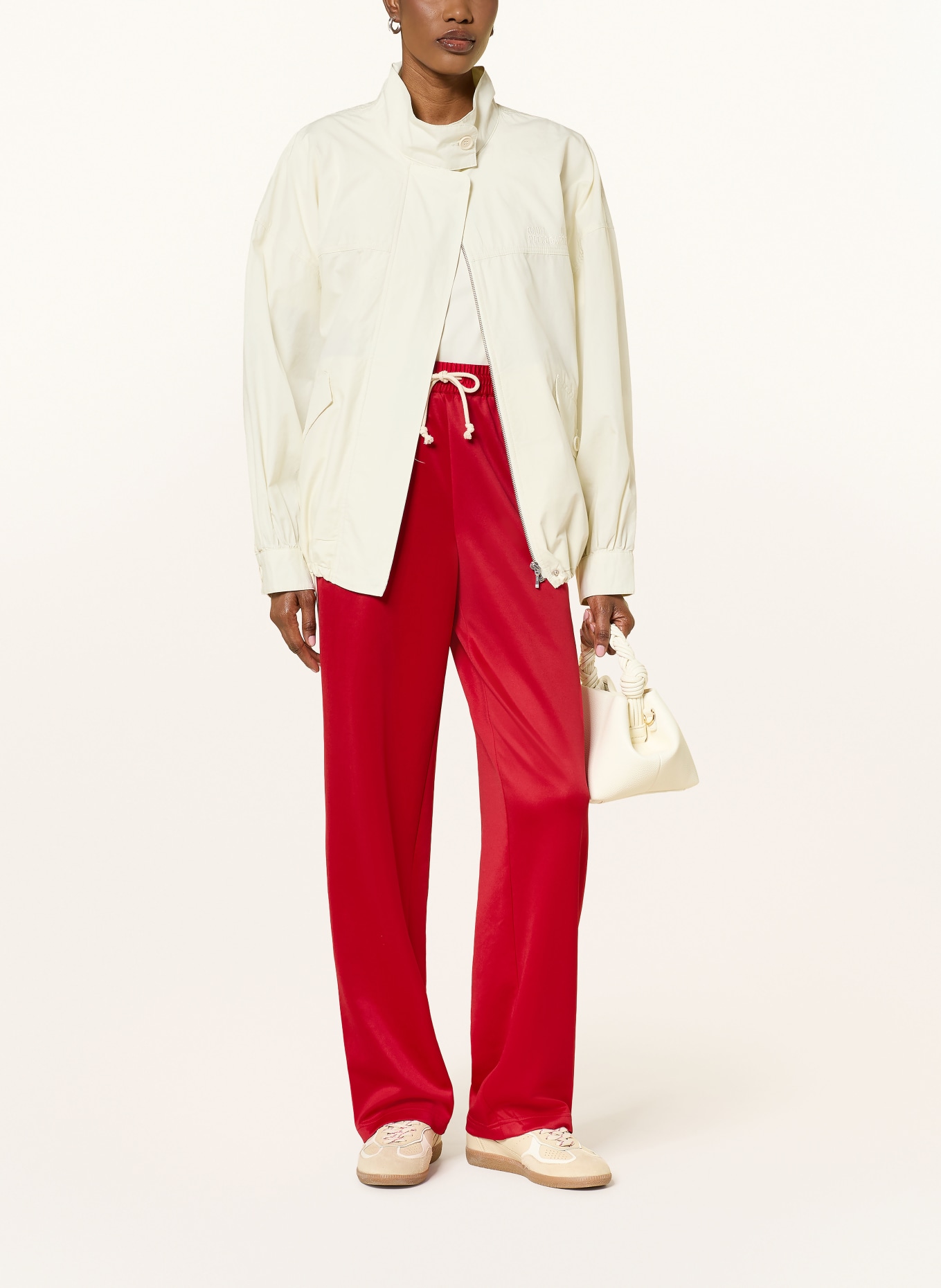 COPENHAGEN STUDIOS Track Pants mit Galonstreifen: ROT / CREME