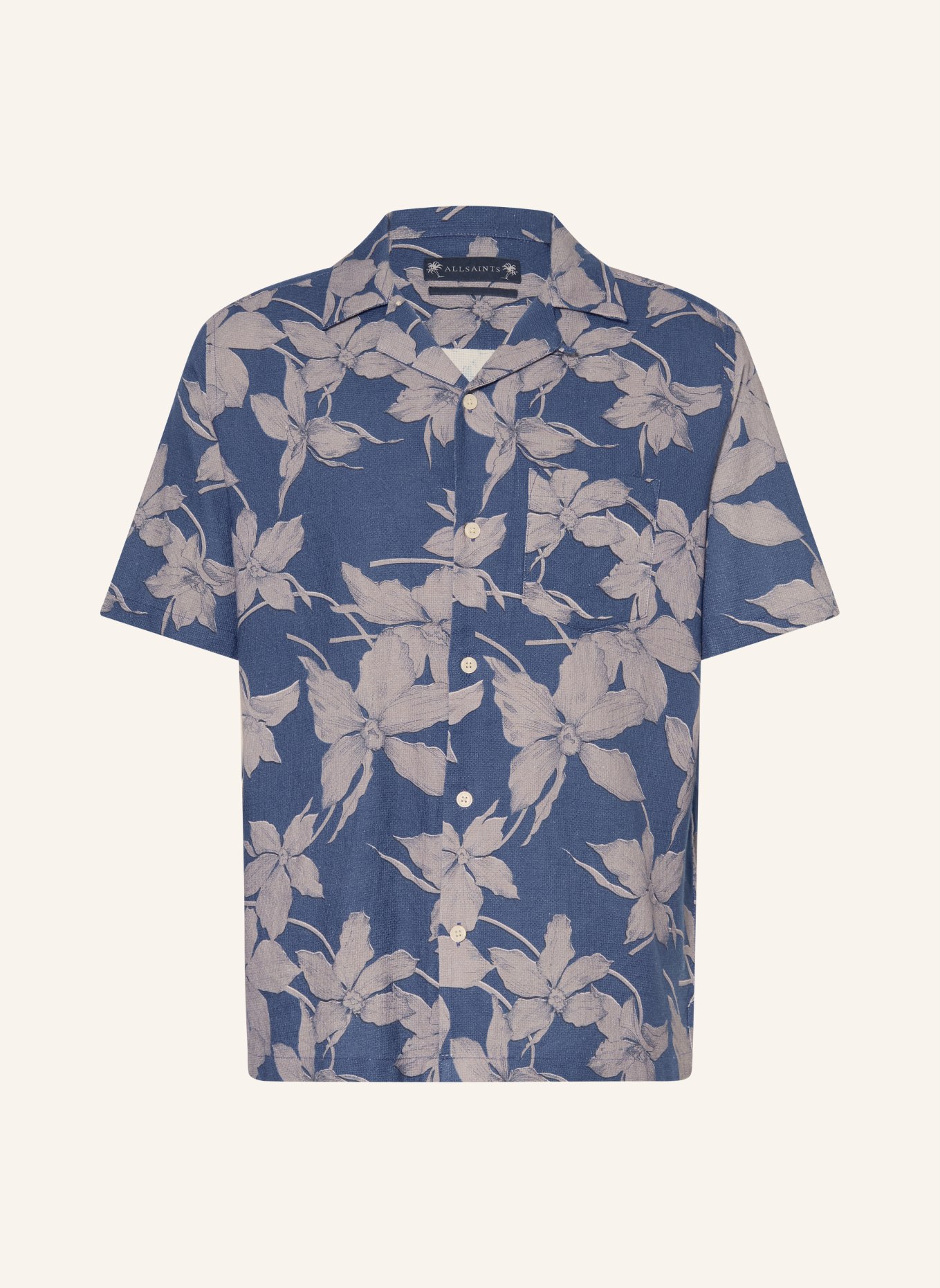 ALLSAINTS Resorthemd PARTERRE Relaxed Fit: BLAU / GRAU