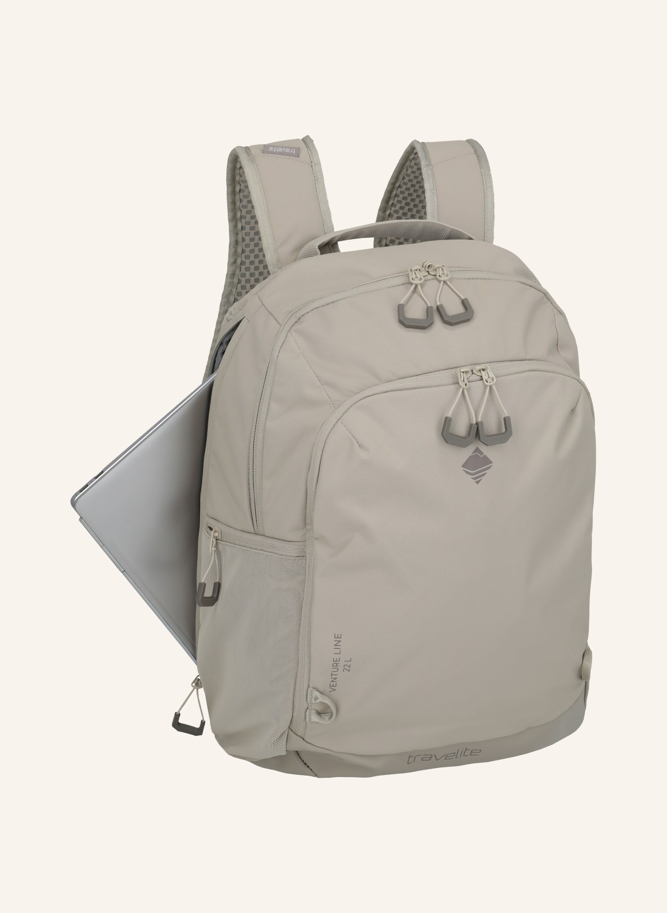 travelite Rucksack VENTURE LINE MEDIUM 22 l mit Laptop-Fach: BEIGE