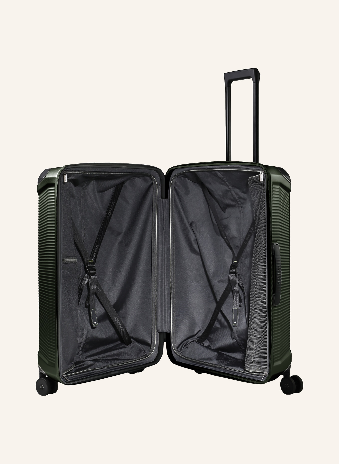 travelite Trolley MILLENNIUM: DONKERGROEN / ZWART