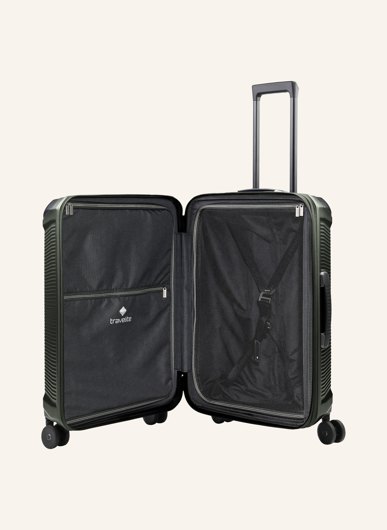 travelite Trolley MILLENNIUM: DONKERGROEN / ZWART