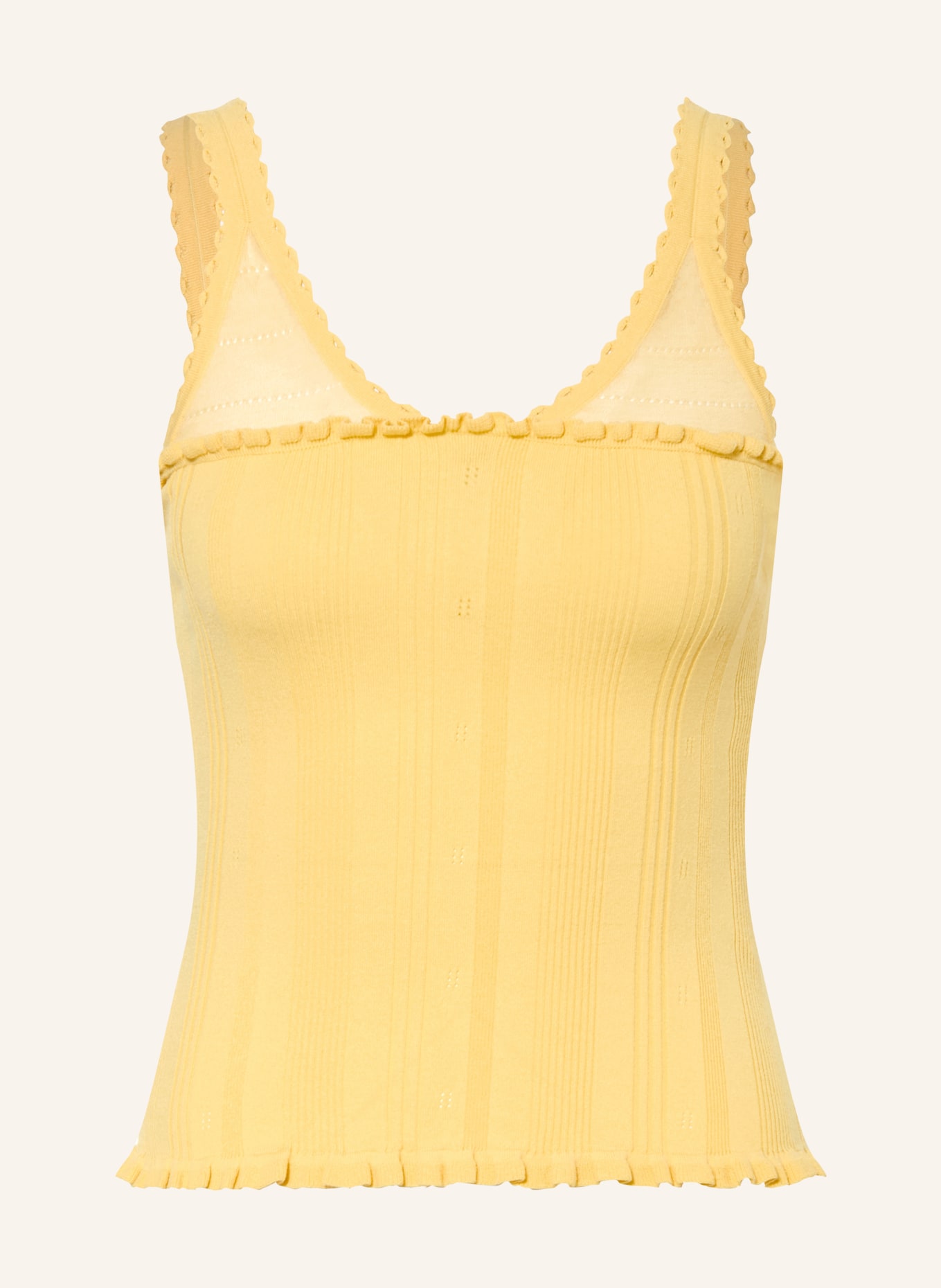 CLAUDIE PIERLOT Stricktop mit Rüschen: GELB