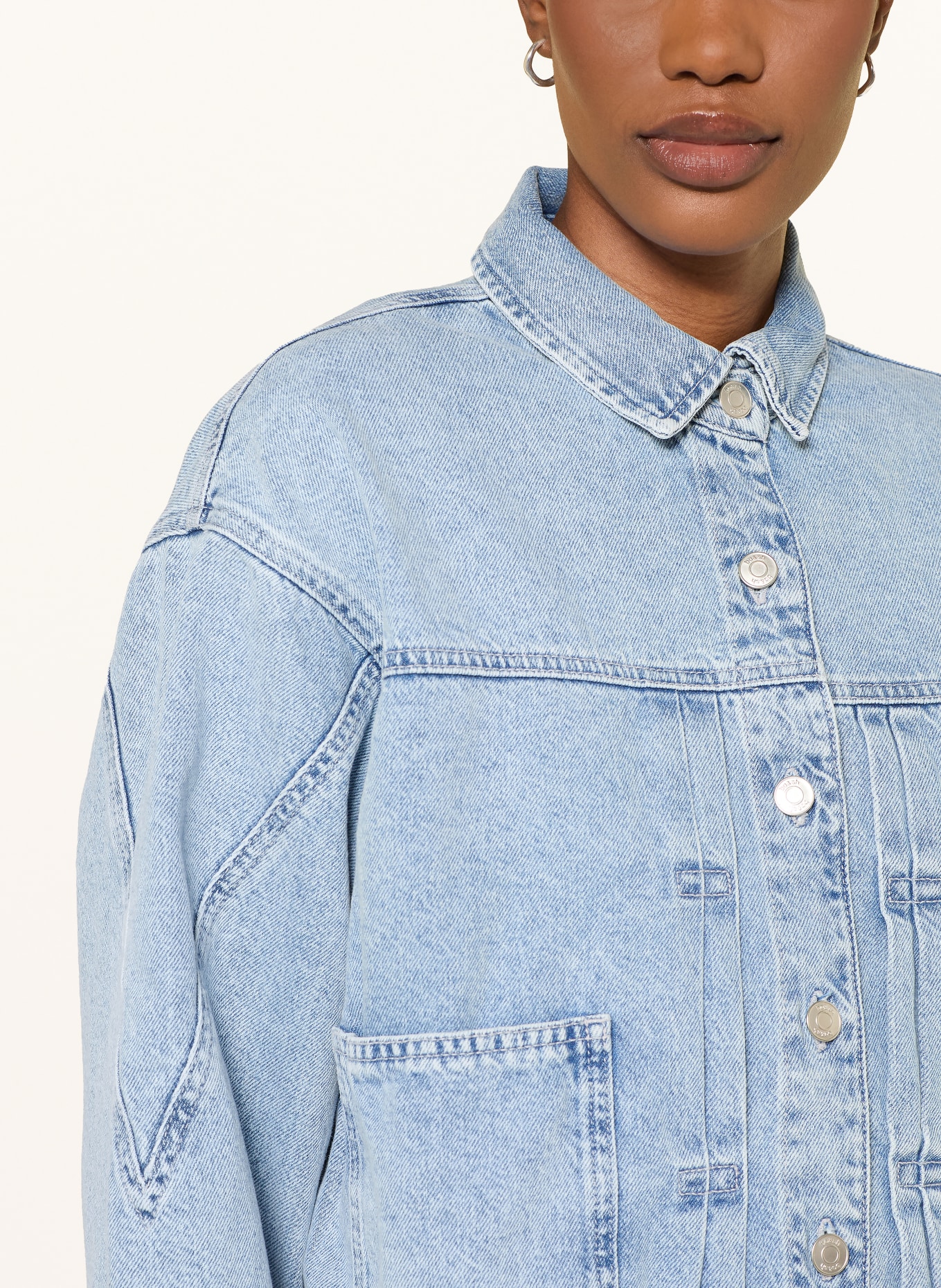 ba&sh Džínová bunda JUNO: BLUE BLUE JEANS